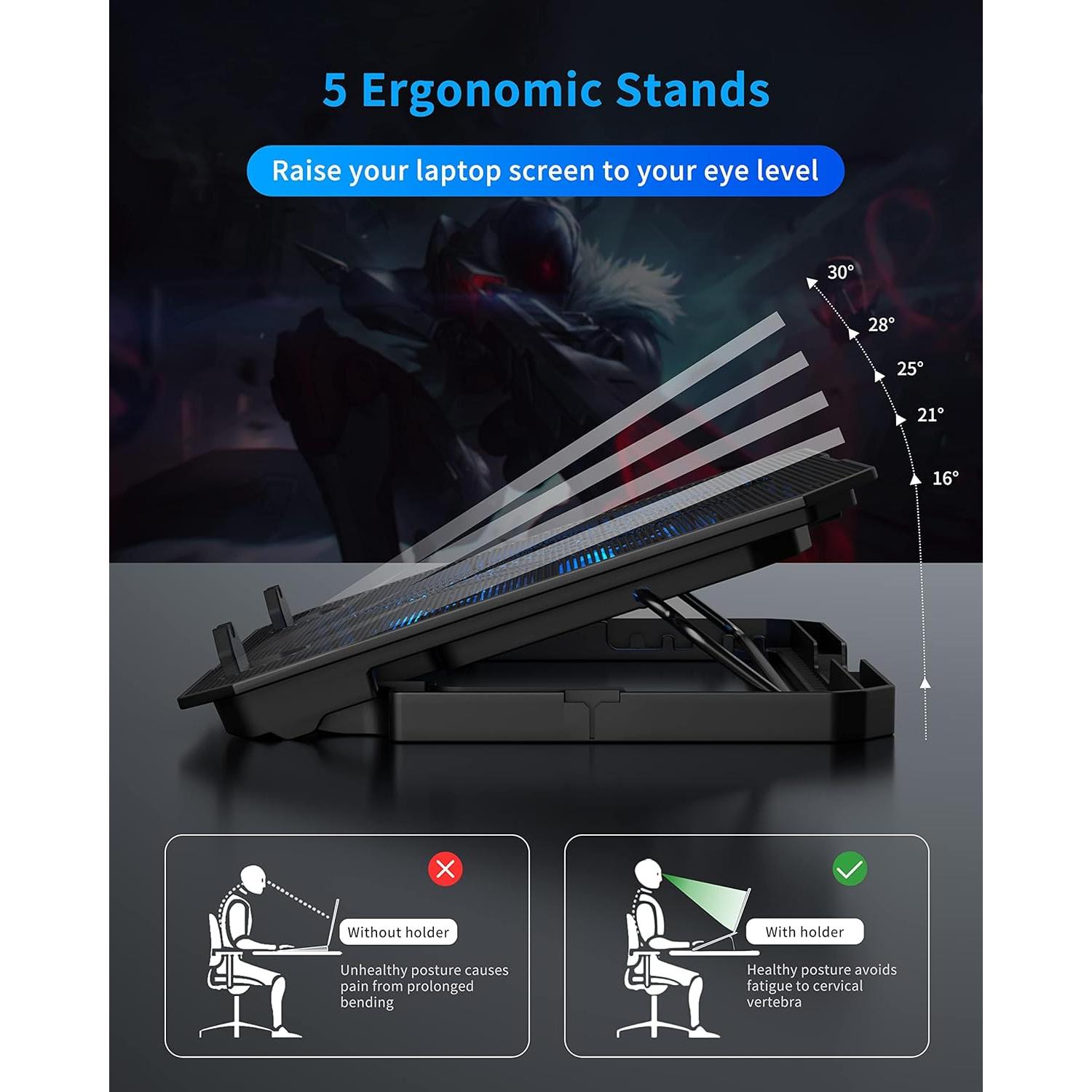 Base de Enfriamiento AICHESON para Laptop 12-15.6" Azul