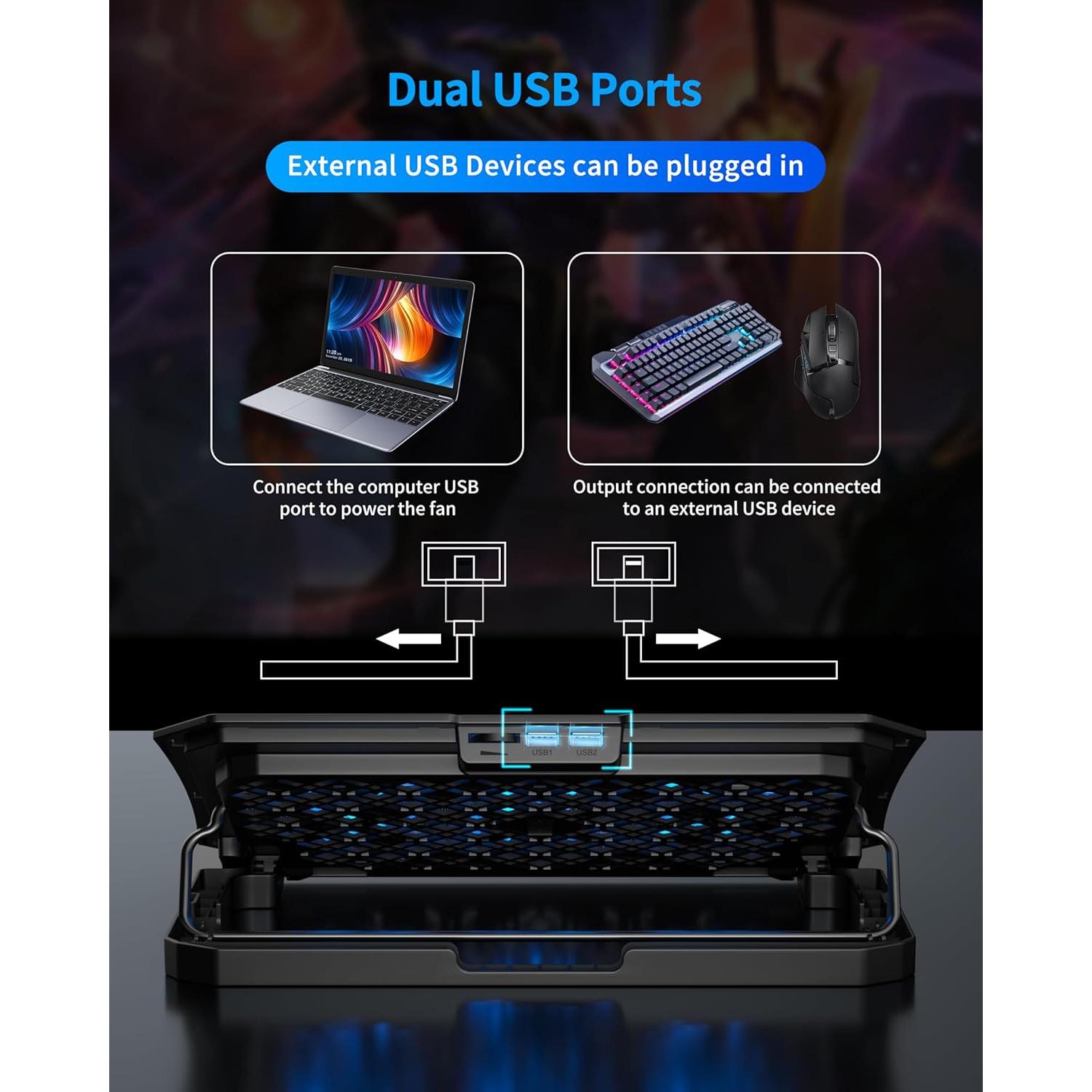 Base de Enfriamiento AICHESON para Laptop 12-15.6" Azul