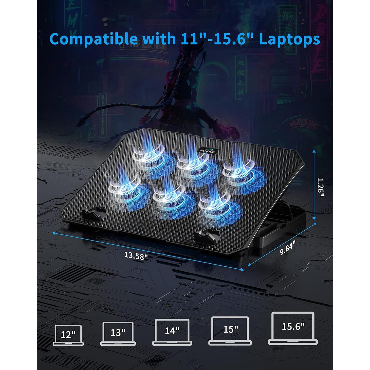 Base de Enfriamiento AICHESON para Laptop 12-15.6" Azul