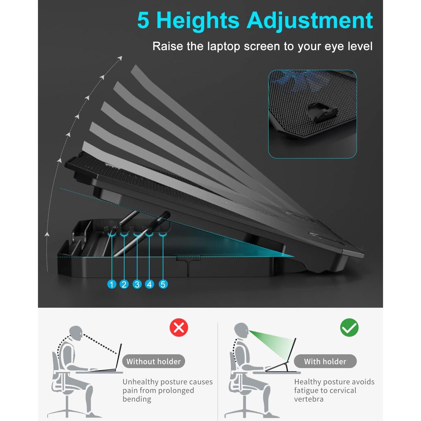 Base de Enfriamiento para Laptop KeiBn S039 2 Ventiladores 39x25cm