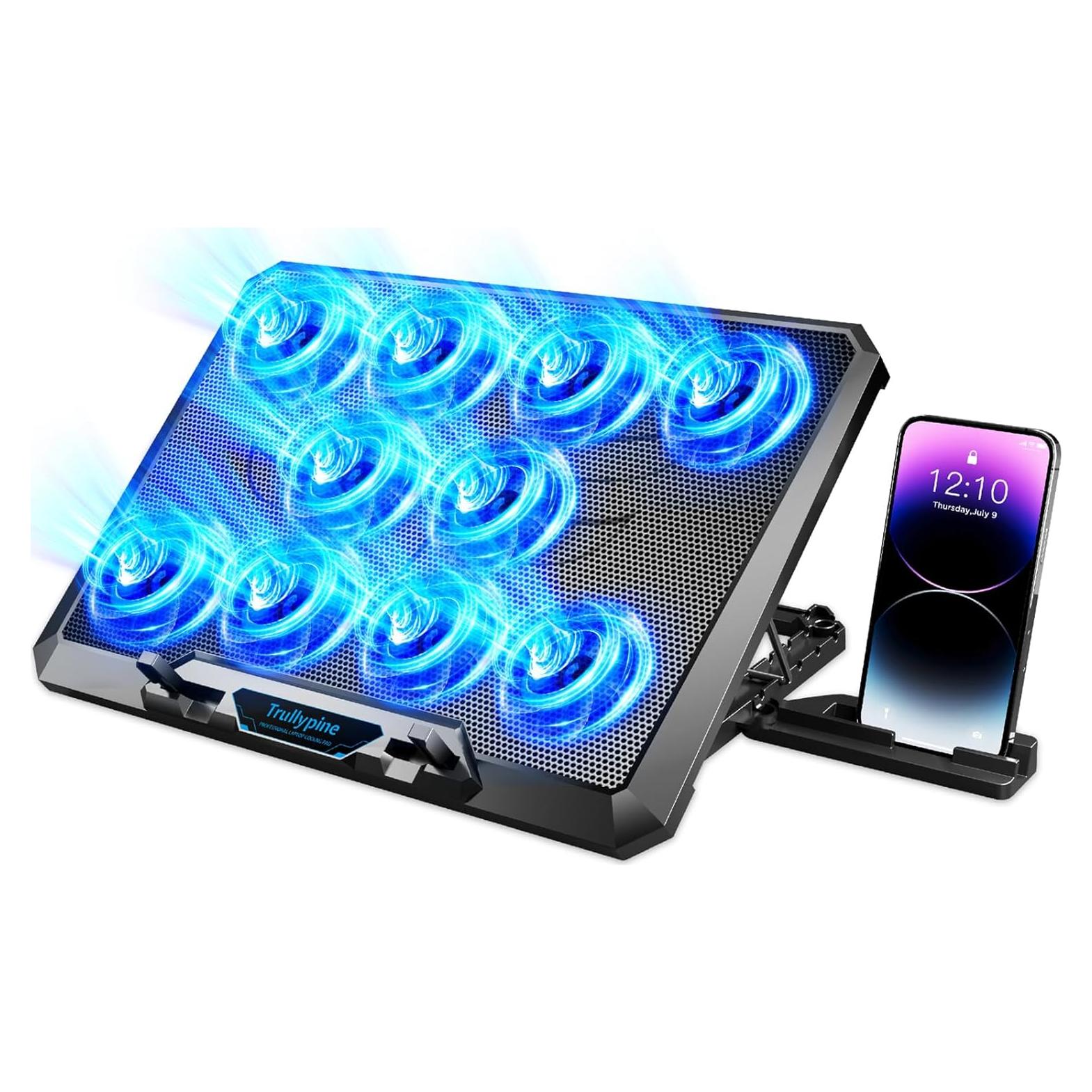 Enfriador de Laptop Trullypine 10 Ventiladores 12-17.3 Pulgadas