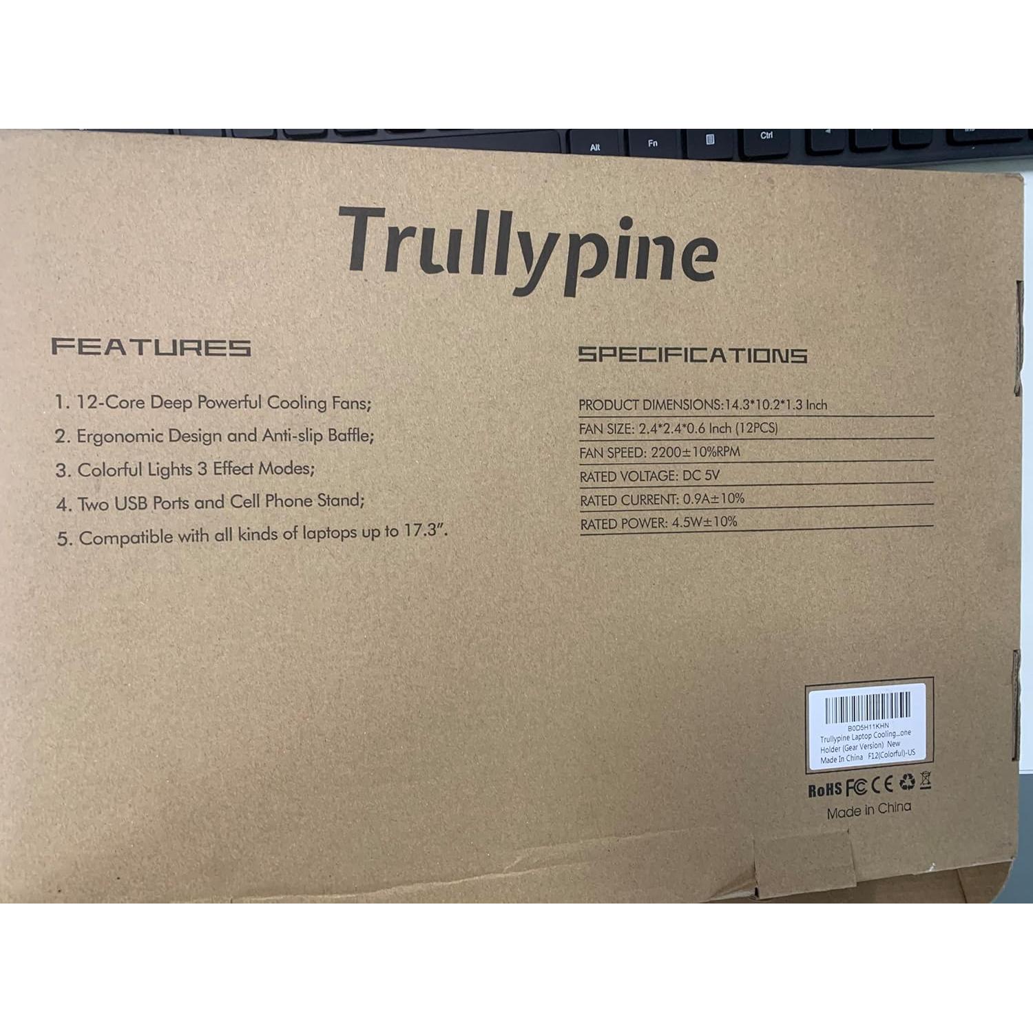 Enfriador de Laptop Trullypine 10 Ventiladores 12-17.3 Pulgadas