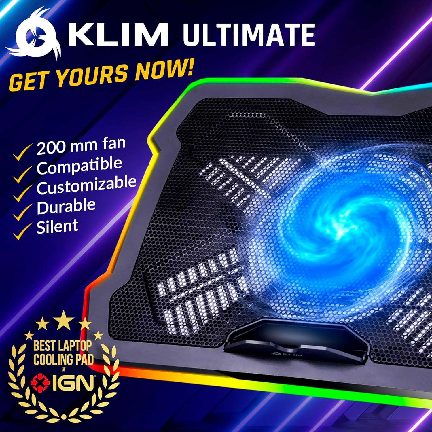 KLIM Ultimate - Almohadilla Enfriamiento Laptop RGB 43 cm