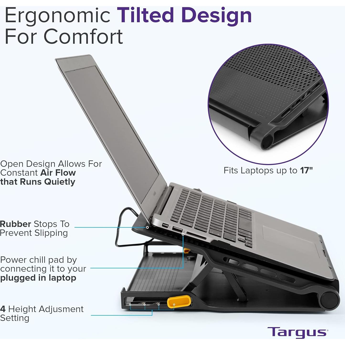 Base de Enfriamiento Targus 17" con Hub USB 4 Puertos