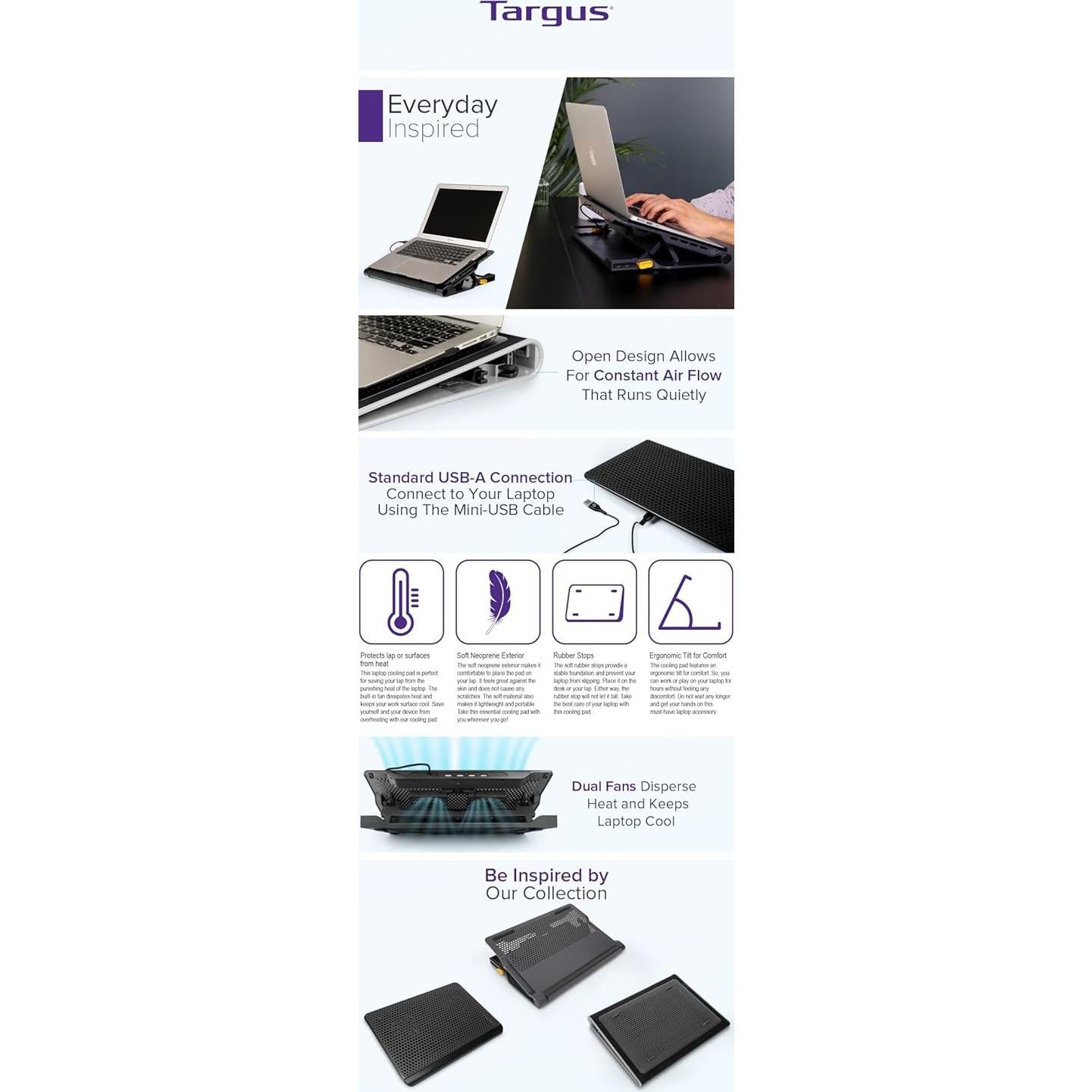 Base de Enfriamiento Targus 17" con Hub USB 4 Puertos