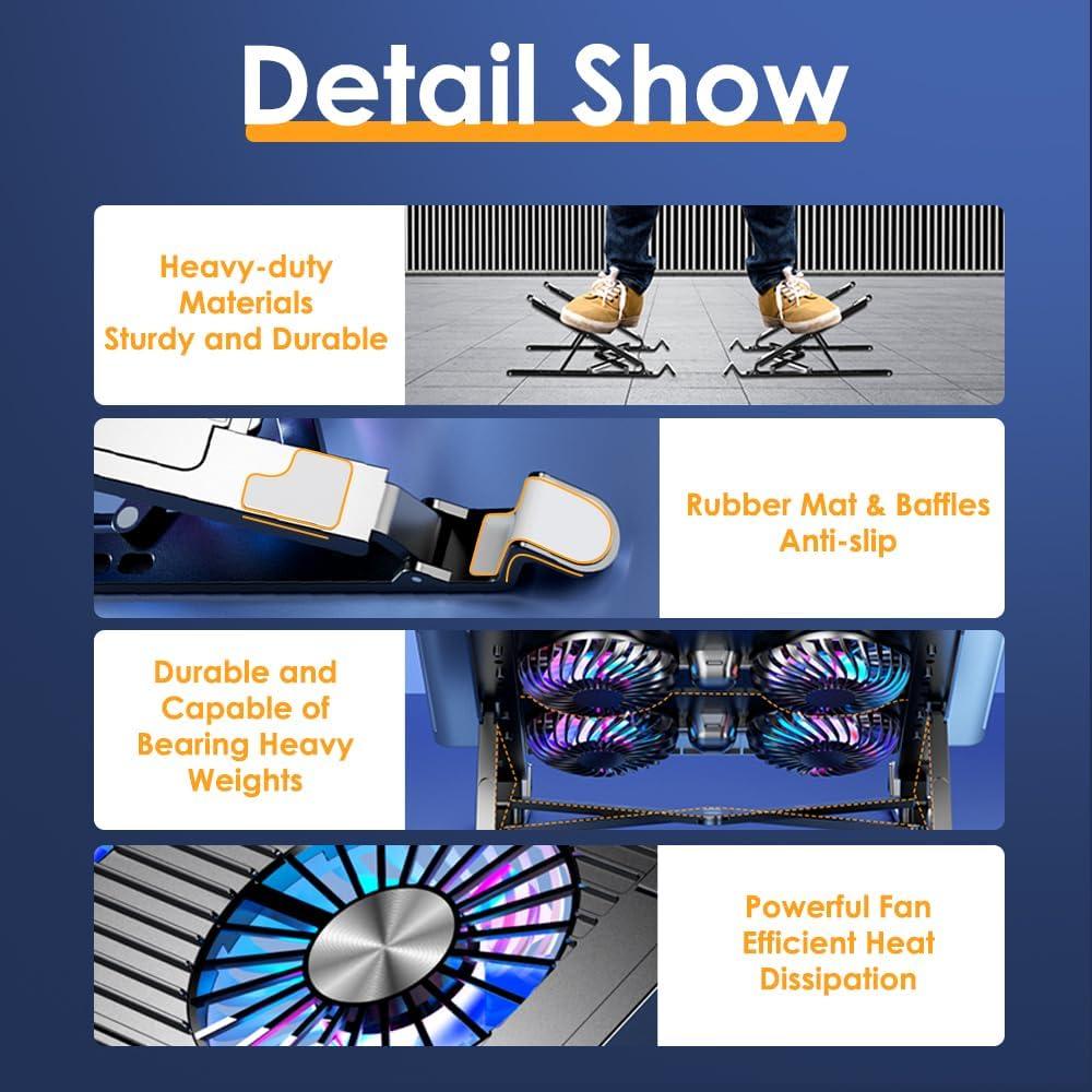 Base de Enfriamiento para Laptop BrilliantRay 11-17.3" 4 Ventiladores