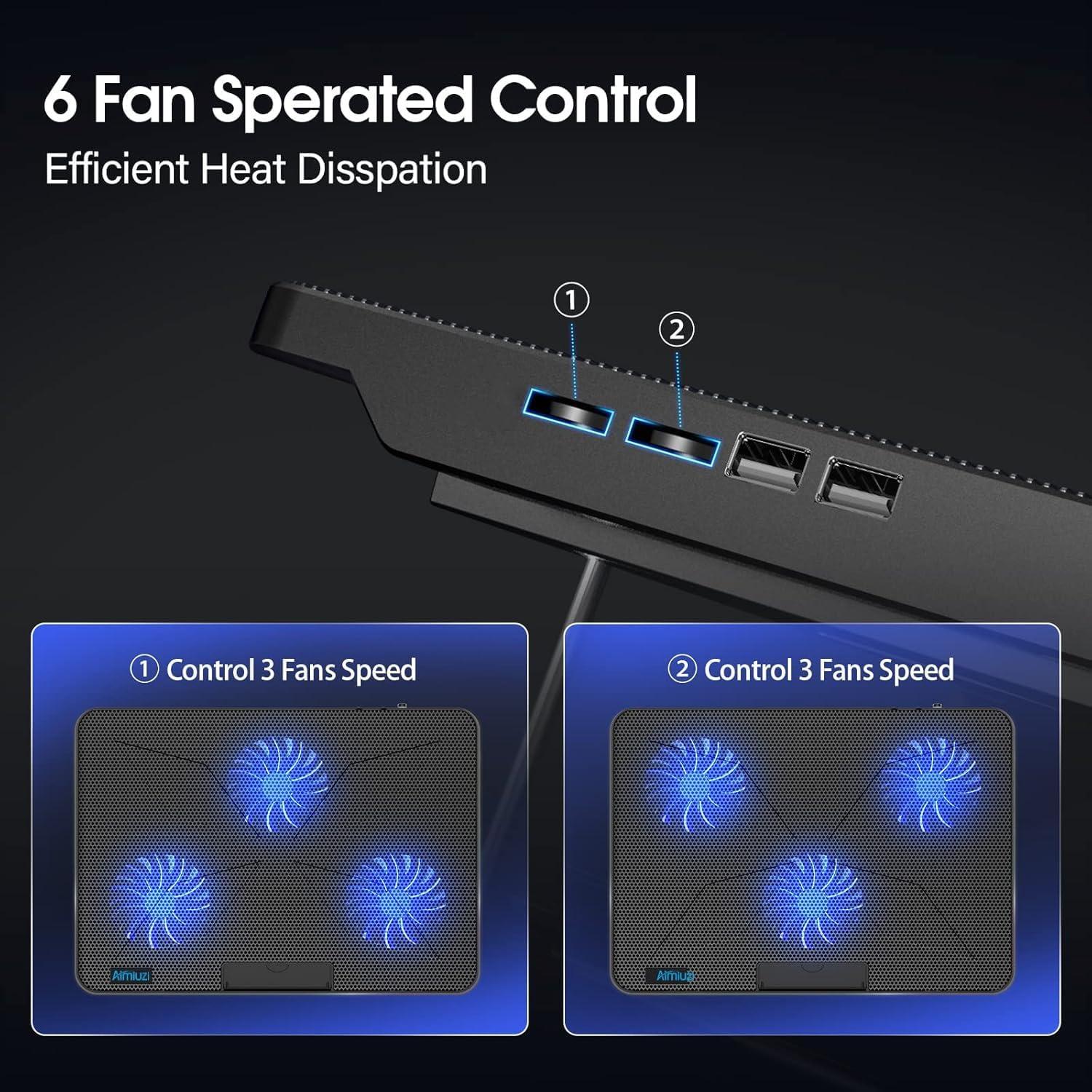 Base de Enfriamiento para Laptop AIMIUZI F5 6 Ventiladores 0.84 kg