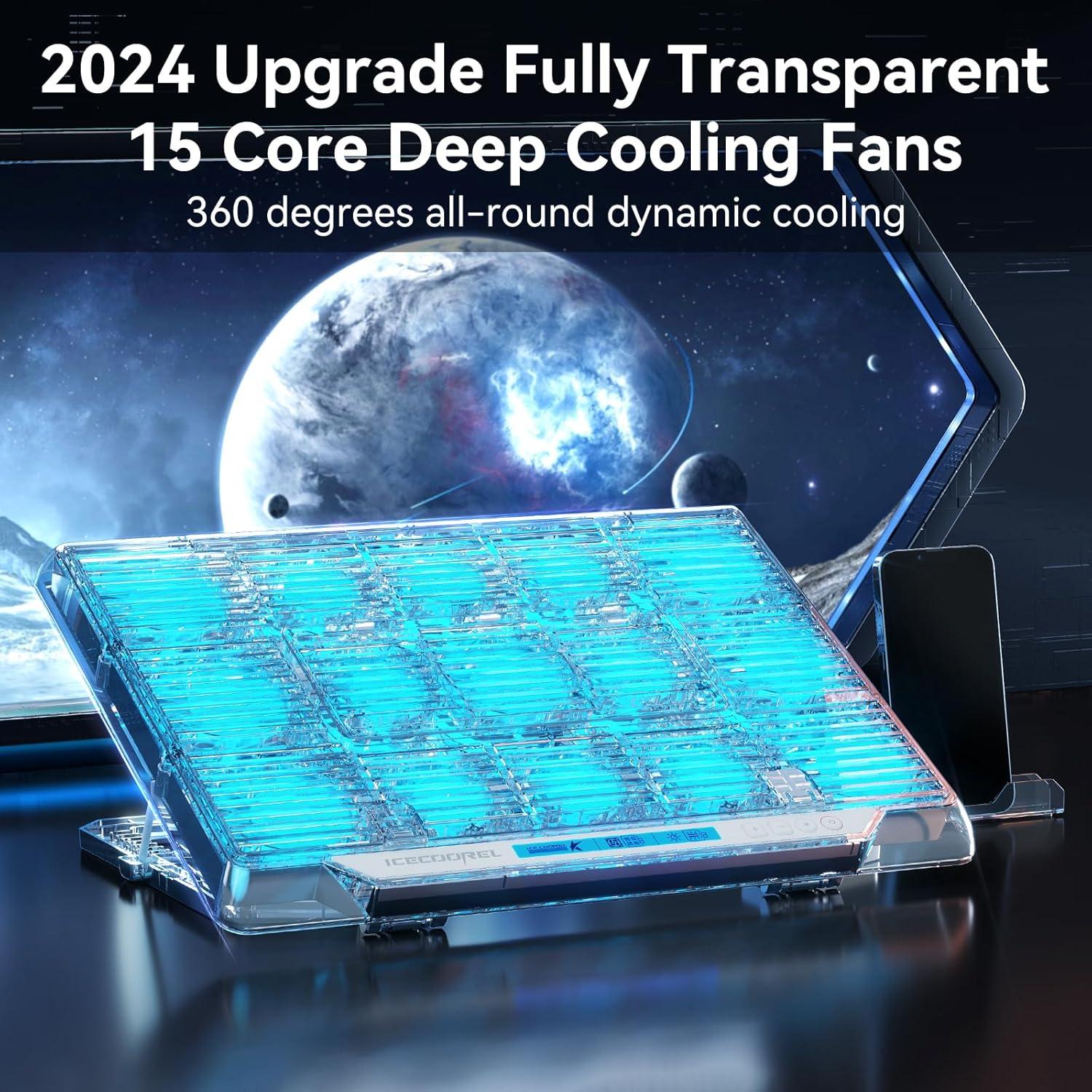 Base de Enfriamiento para Laptop Gaming ICE COOREL Q9 15 Ventiladores RGB