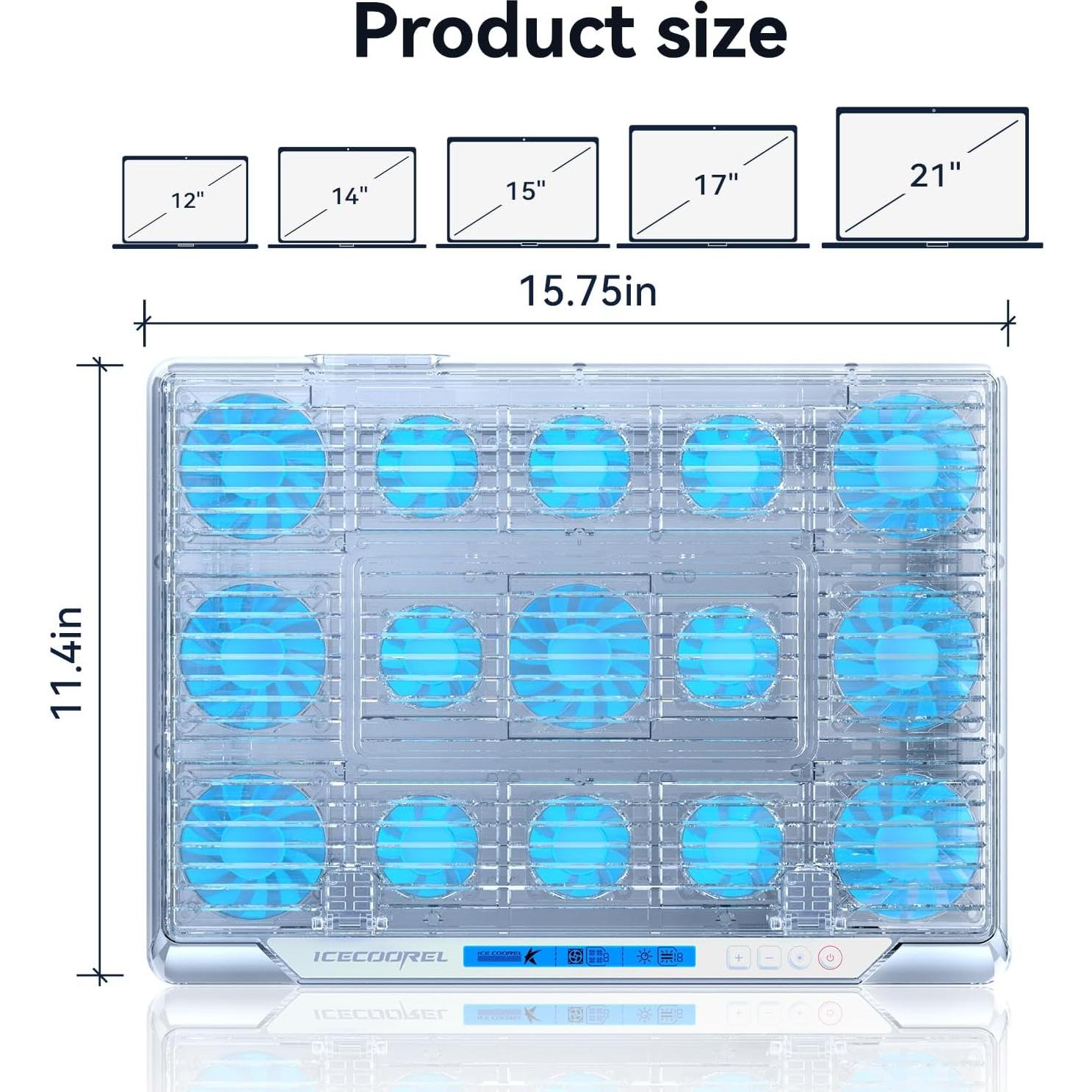 Base de Enfriamiento para Laptop Gaming ICE COOREL Q9 15 Ventiladores RGB