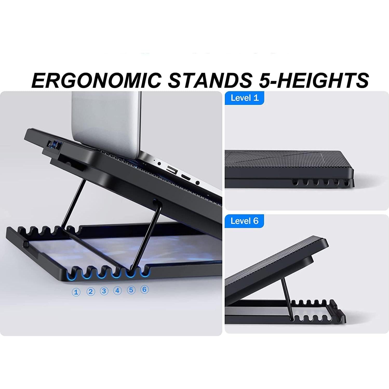 Almohadilla de Enfriamiento KEROLFFU 16" Aluminio USB Ajustable