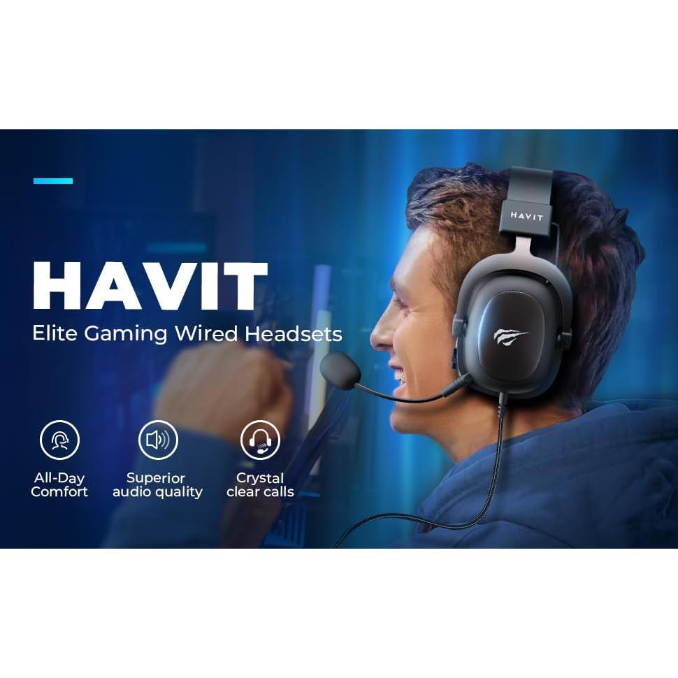 Auriculares Gaming Havit HV-H2002d 50mm PS4 PS5 PC