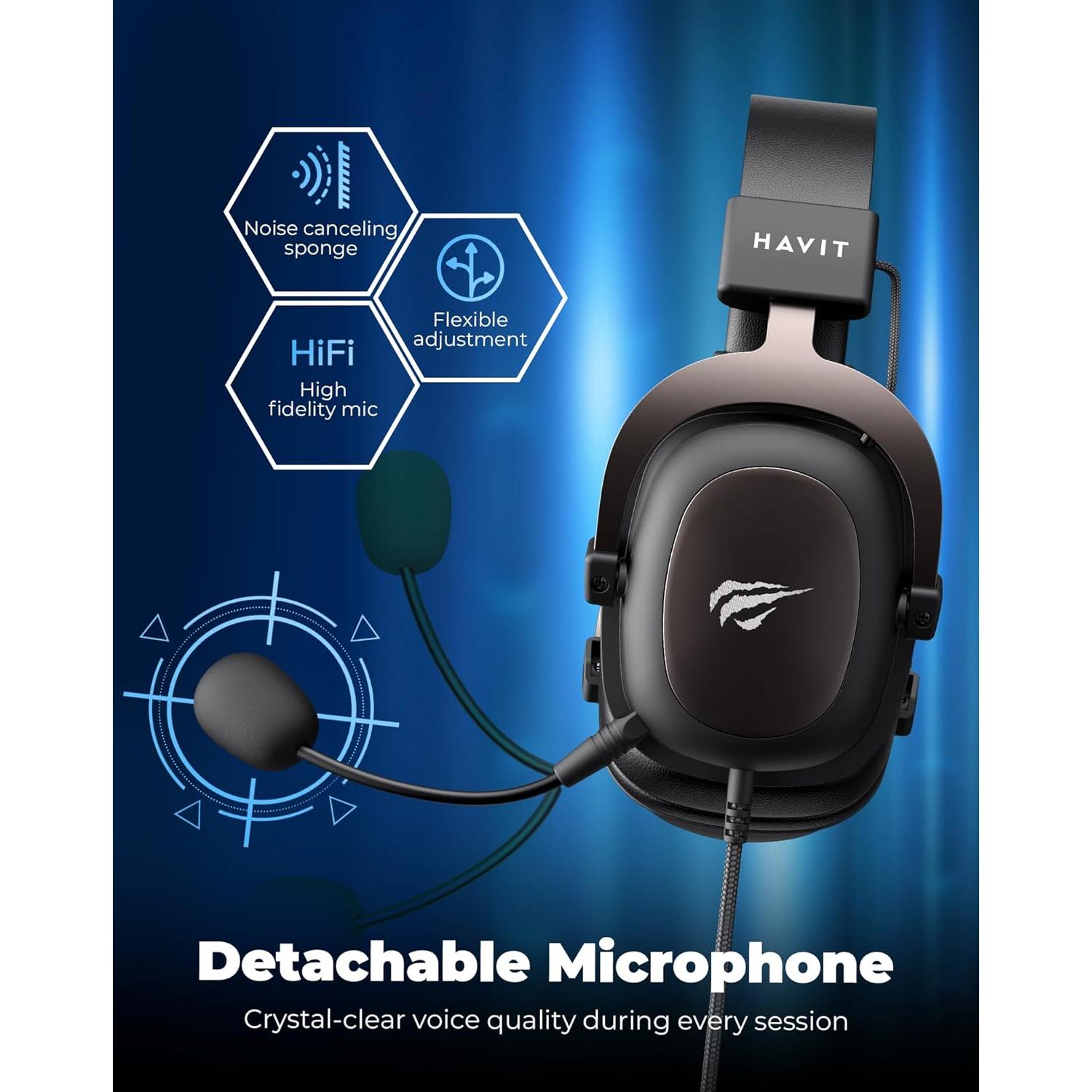 Auriculares Gaming Havit HV-H2002d 50mm PS4 PS5 PC