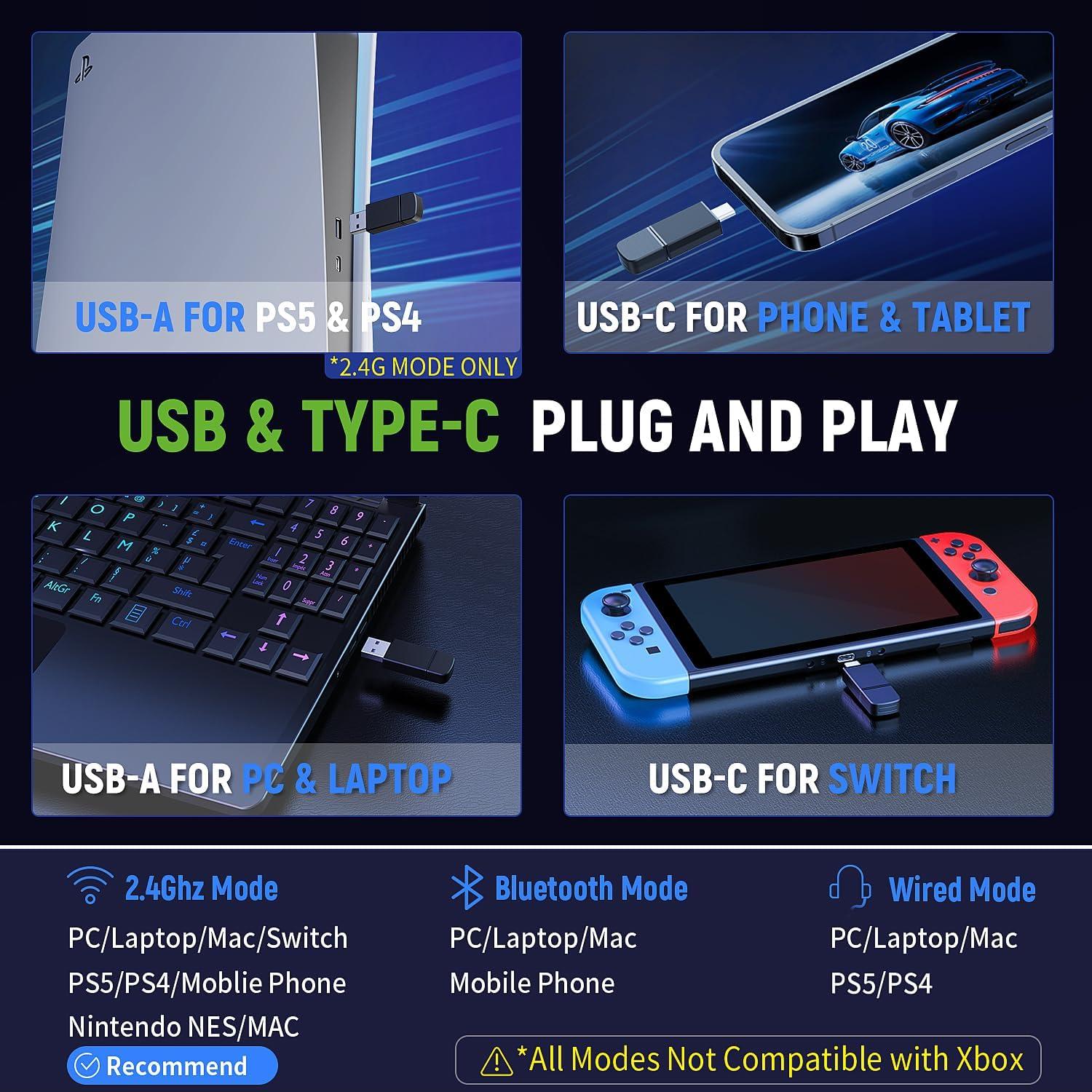 Auriculares Gaming Inalámbricos Tatybo WT01 40H 7.1 Sonido