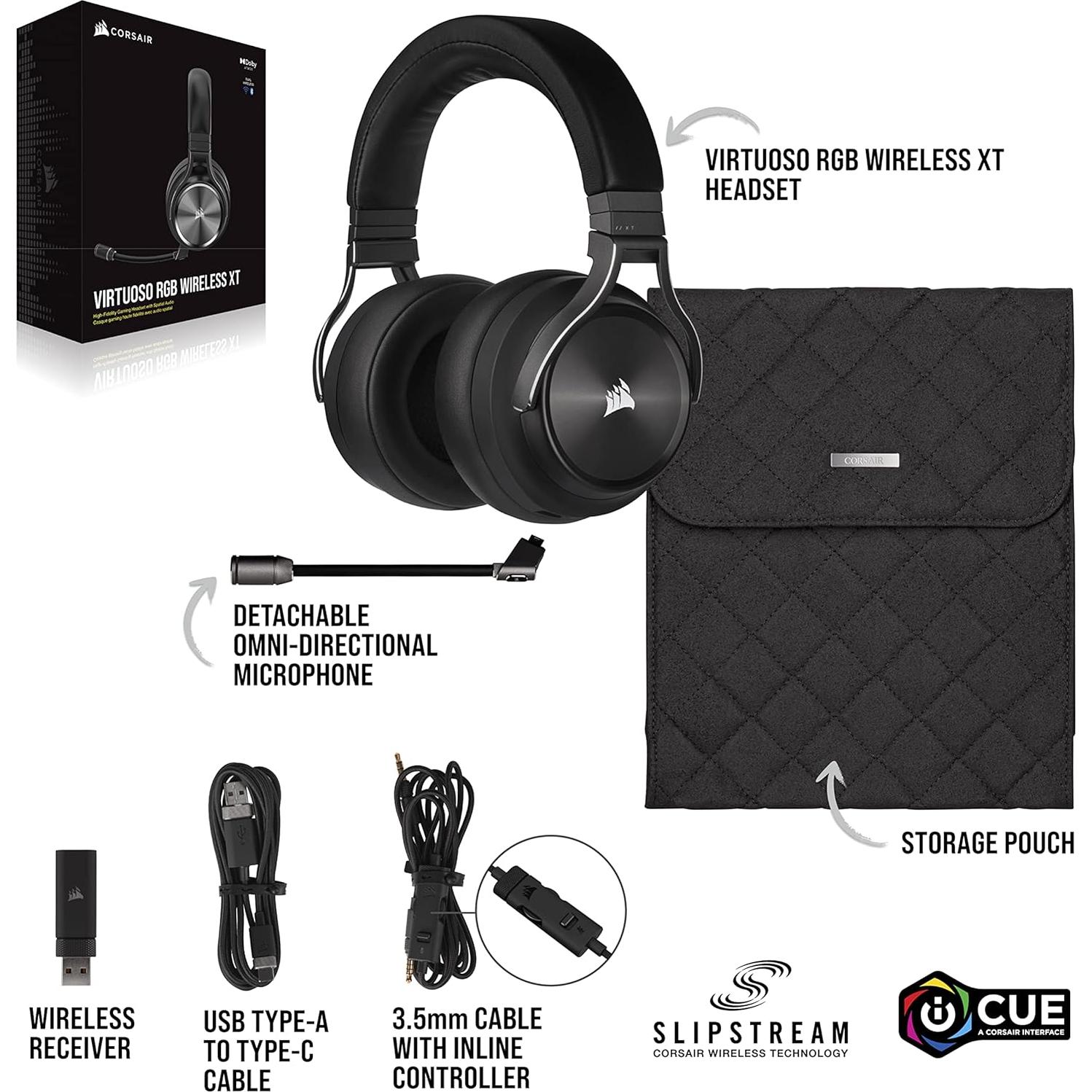 Auriculares Gaming Corsair Virtuoso RGB Wireless XT - Negro