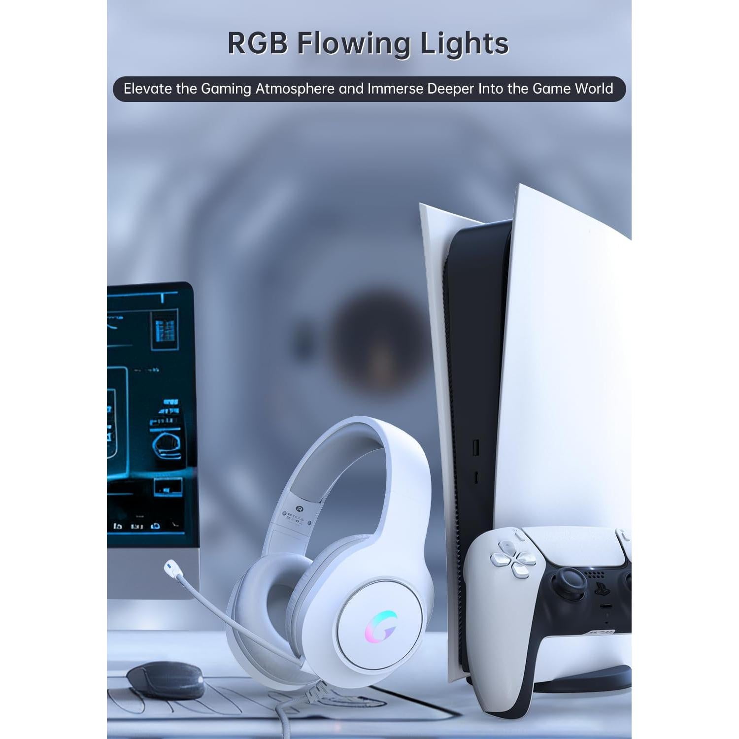 Auriculares Gaming CM7002 Syndesmos RGB 50mm Blanco