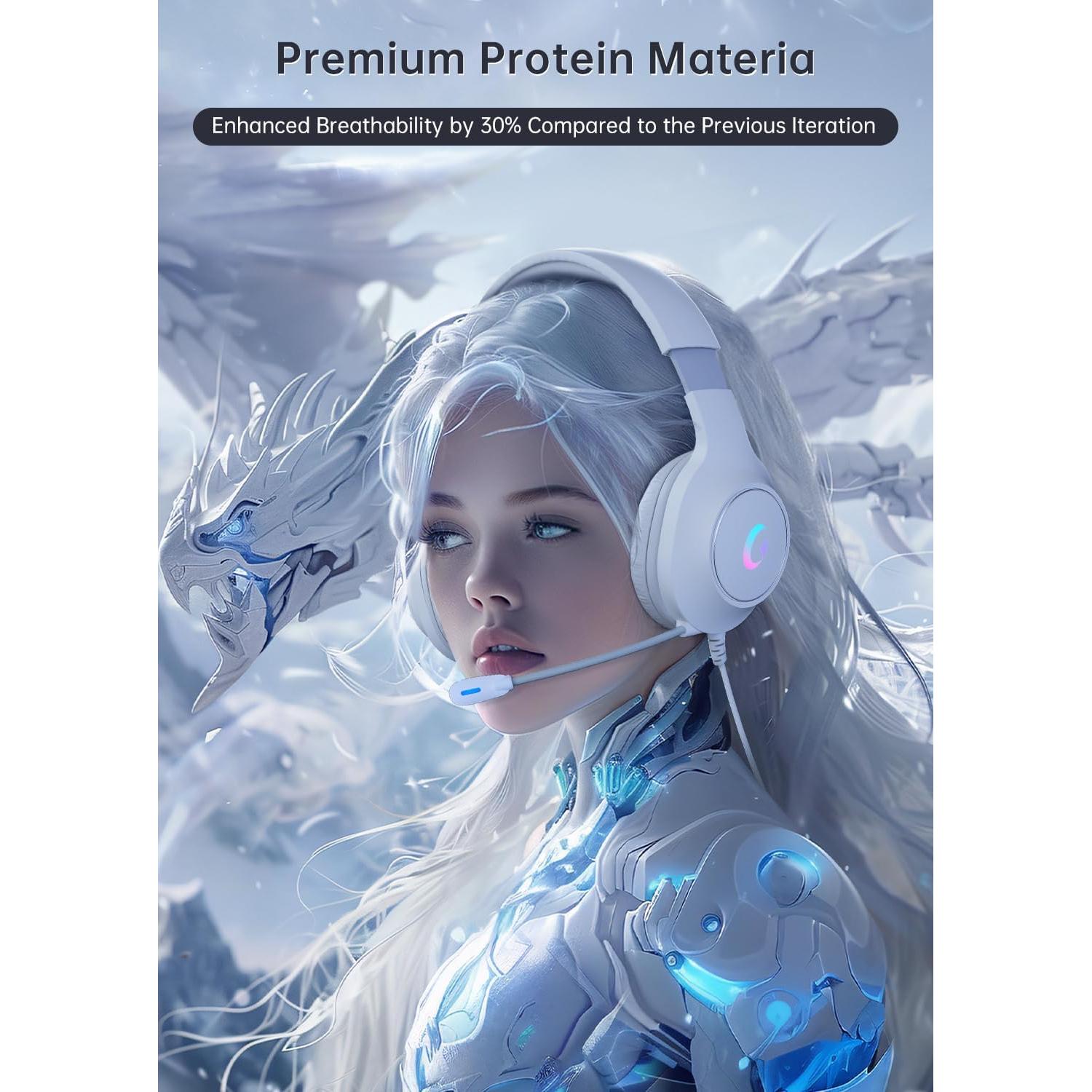 Auriculares Gaming CM7002 Syndesmos RGB 50mm Blanco