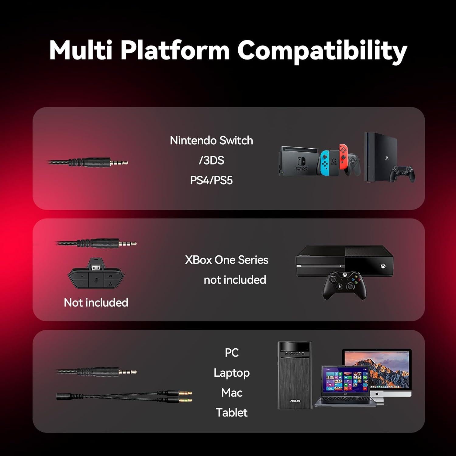 Auriculares Gaming IMYB A88 con Micrófono Rojo 50mm