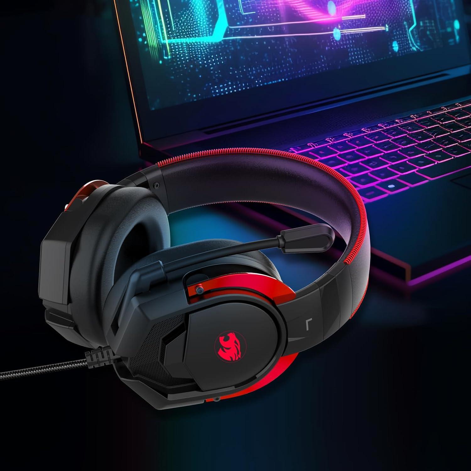Auriculares Gaming IMYB A88 con Micrófono Rojo 50mm