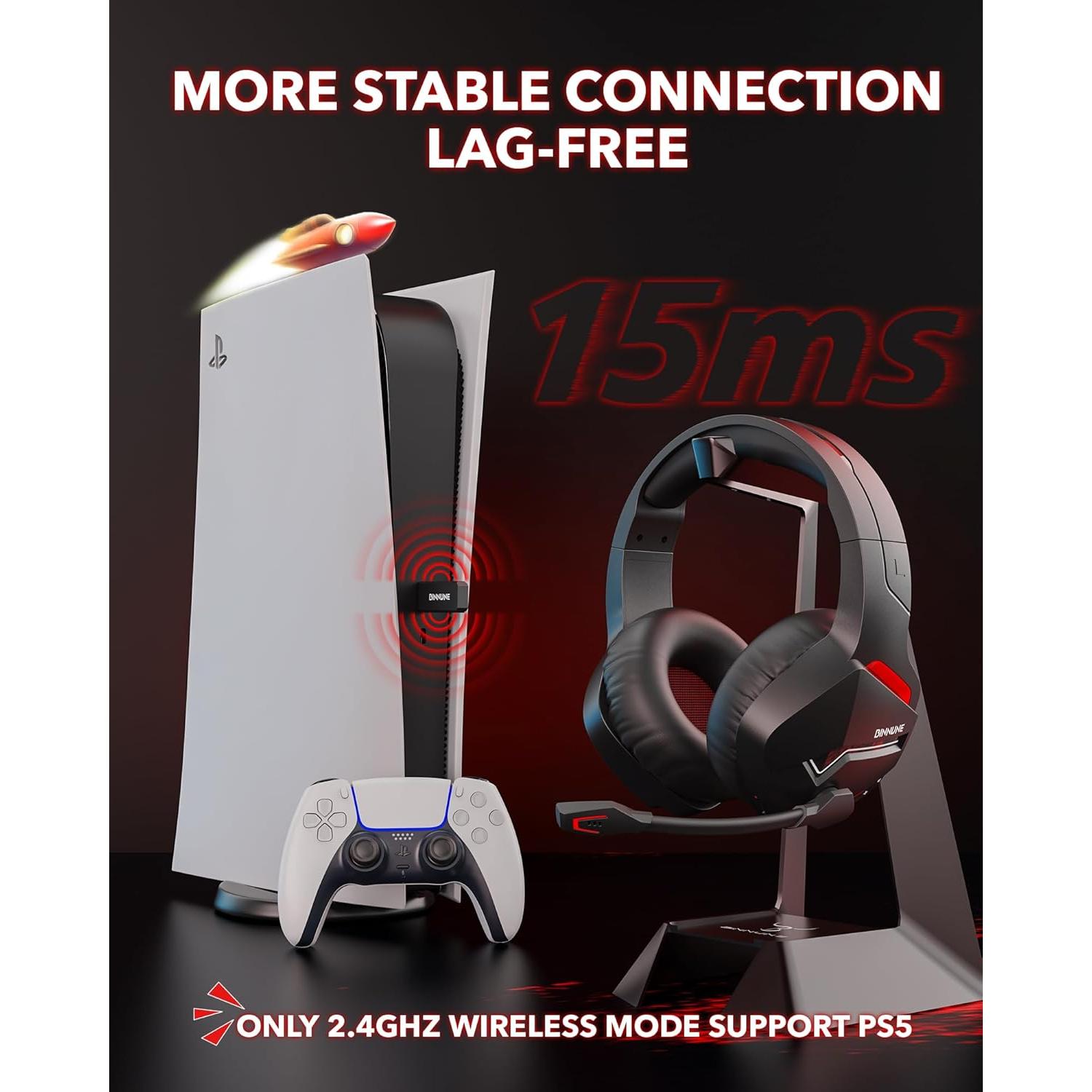 Auriculares Inalámbricos BINNUNE BW01 50mm 120 Horas PS5/PC