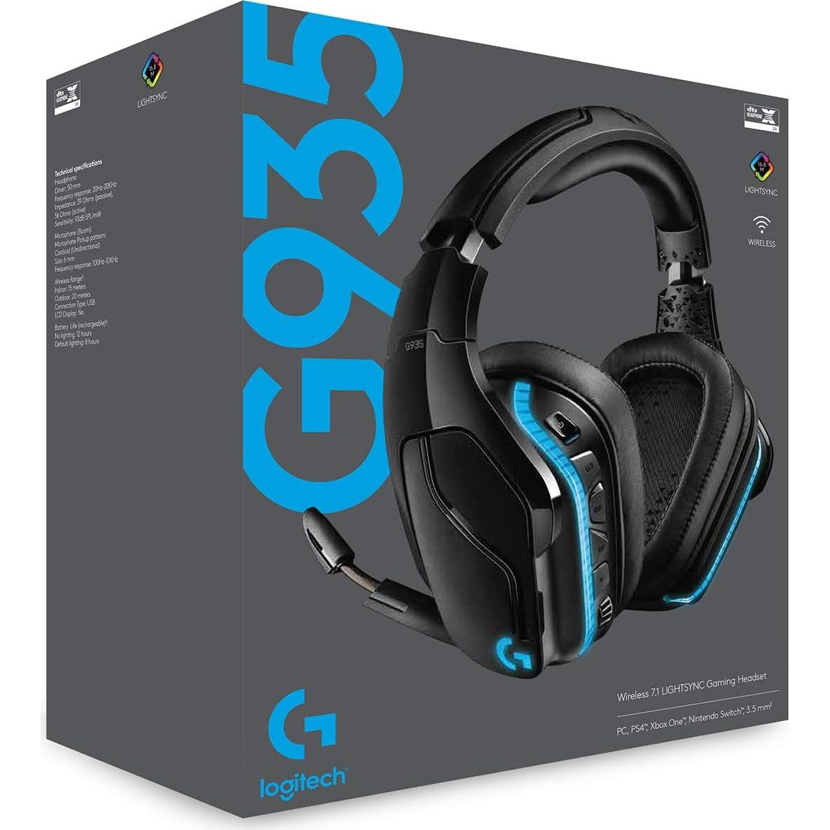 Auricular Gaming Inalámbrico Logitech G935 7.1 DTS:X RGB