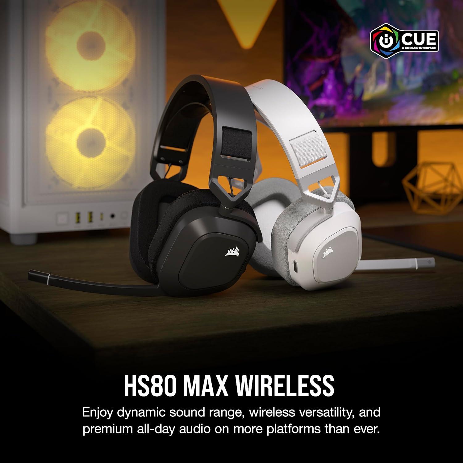 Auriculares Inalámbricos Corsair HS80 MAX - Bluetooth - Gris