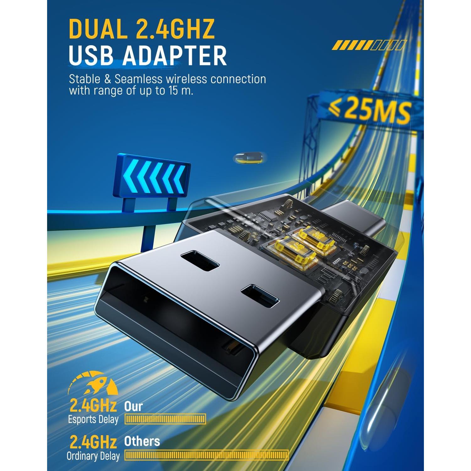 Auriculares Gaming Inalámbricos Tatybo WT5 30H 2.4GHz Bluetooth