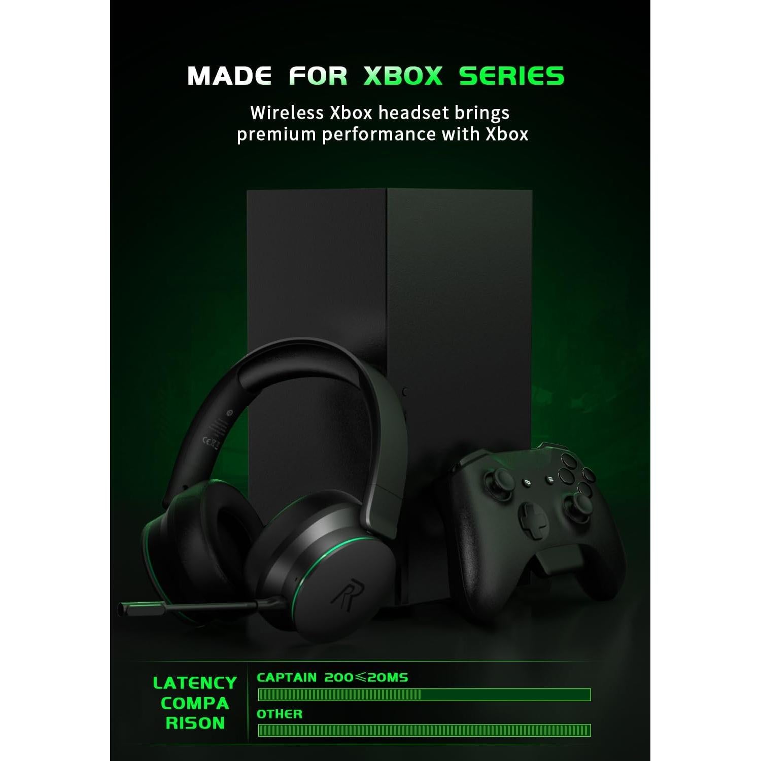 Auriculares Gaming Inalámbricos RYR Captain 200 - Negro Verde