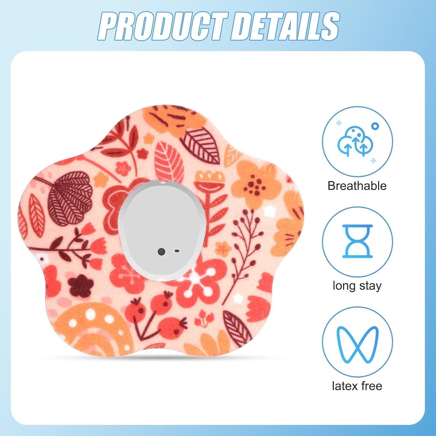 25 Parches Adhesivos Dexcom G7 Impermeables Diseño Floral