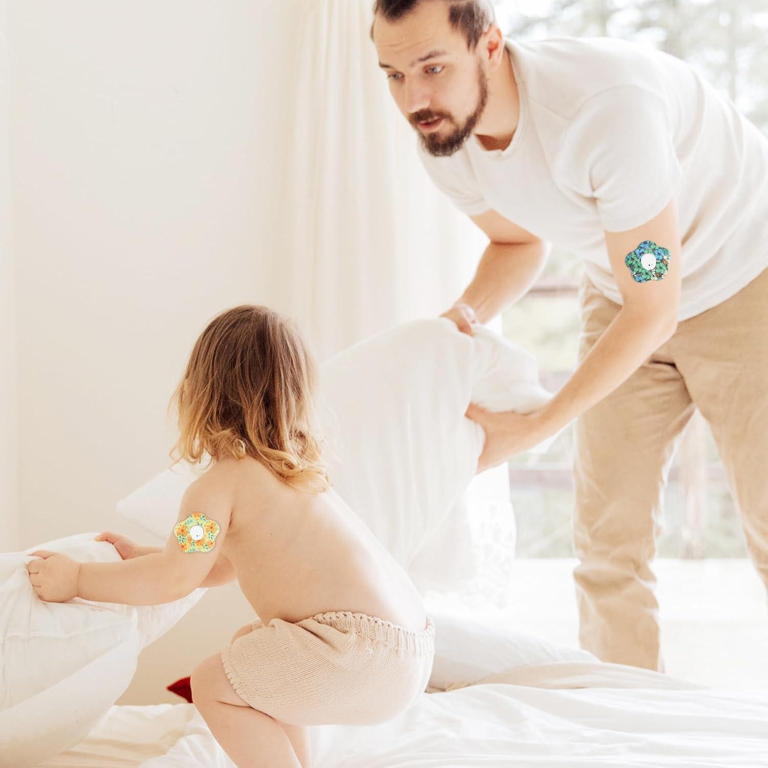 25 Parches Adhesivos Dexcom G7 Impermeables Diseño Floral