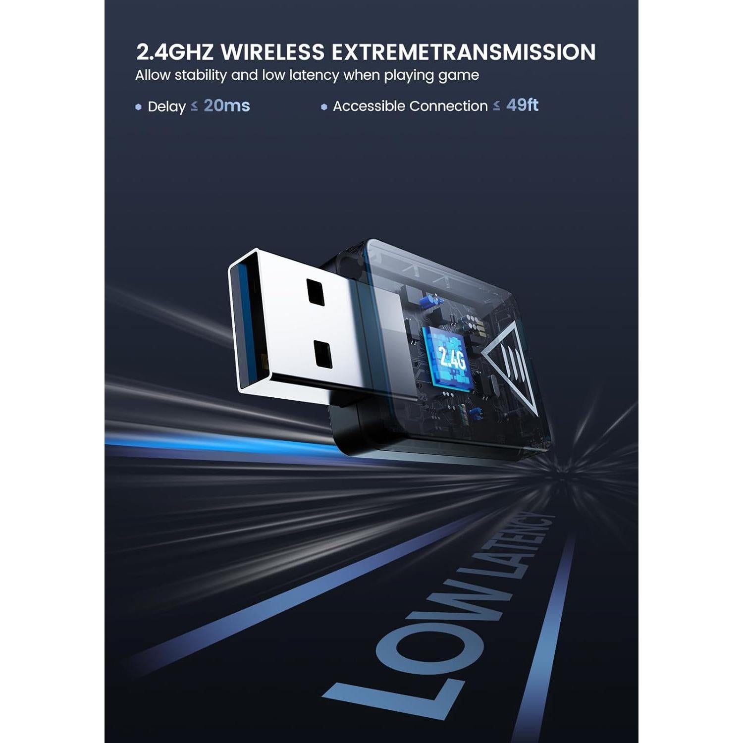 Auriculares Gaming Inalámbricos EKSA E1000WT 7.1 RGB