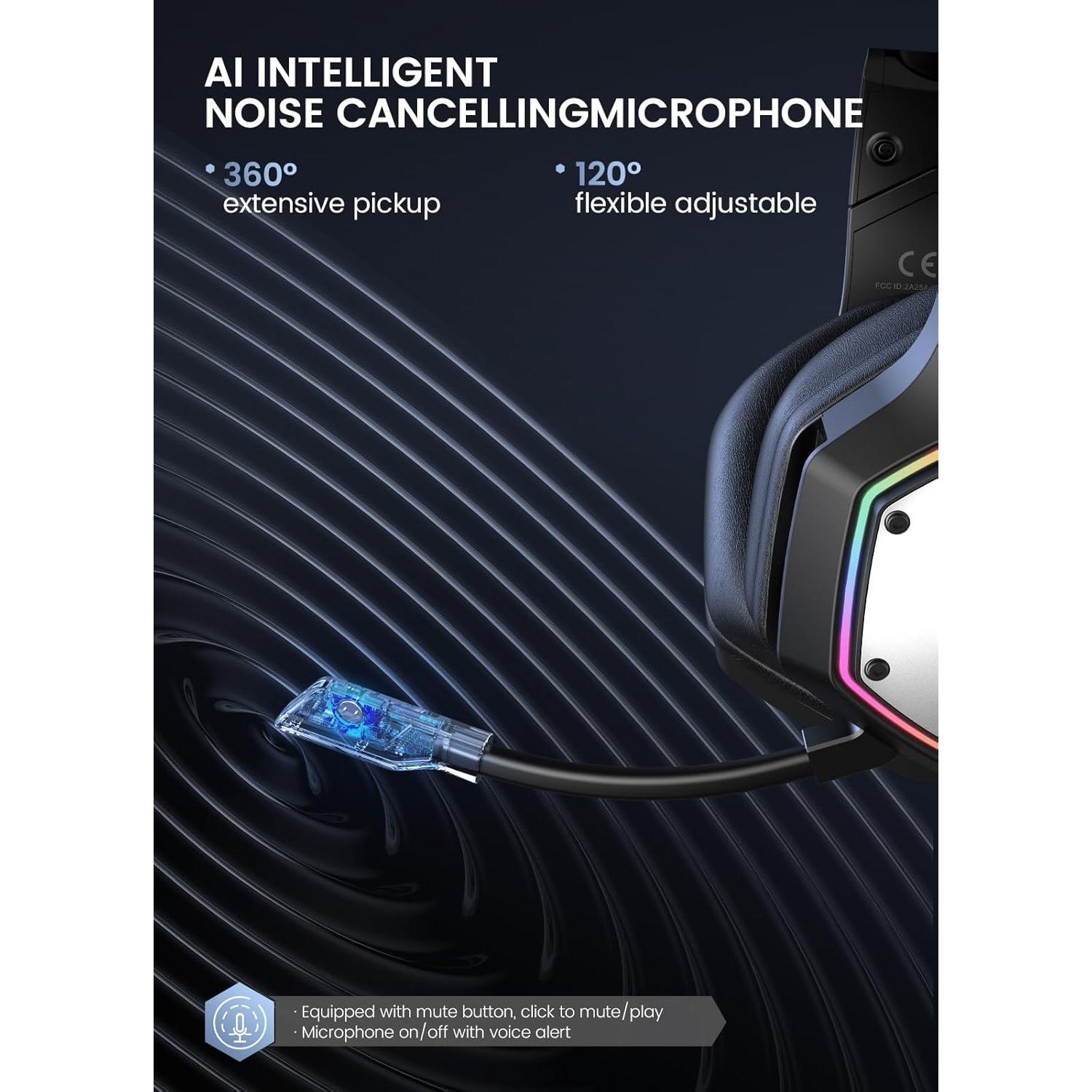 Auriculares Gaming Inalámbricos EKSA E1000WT 7.1 RGB