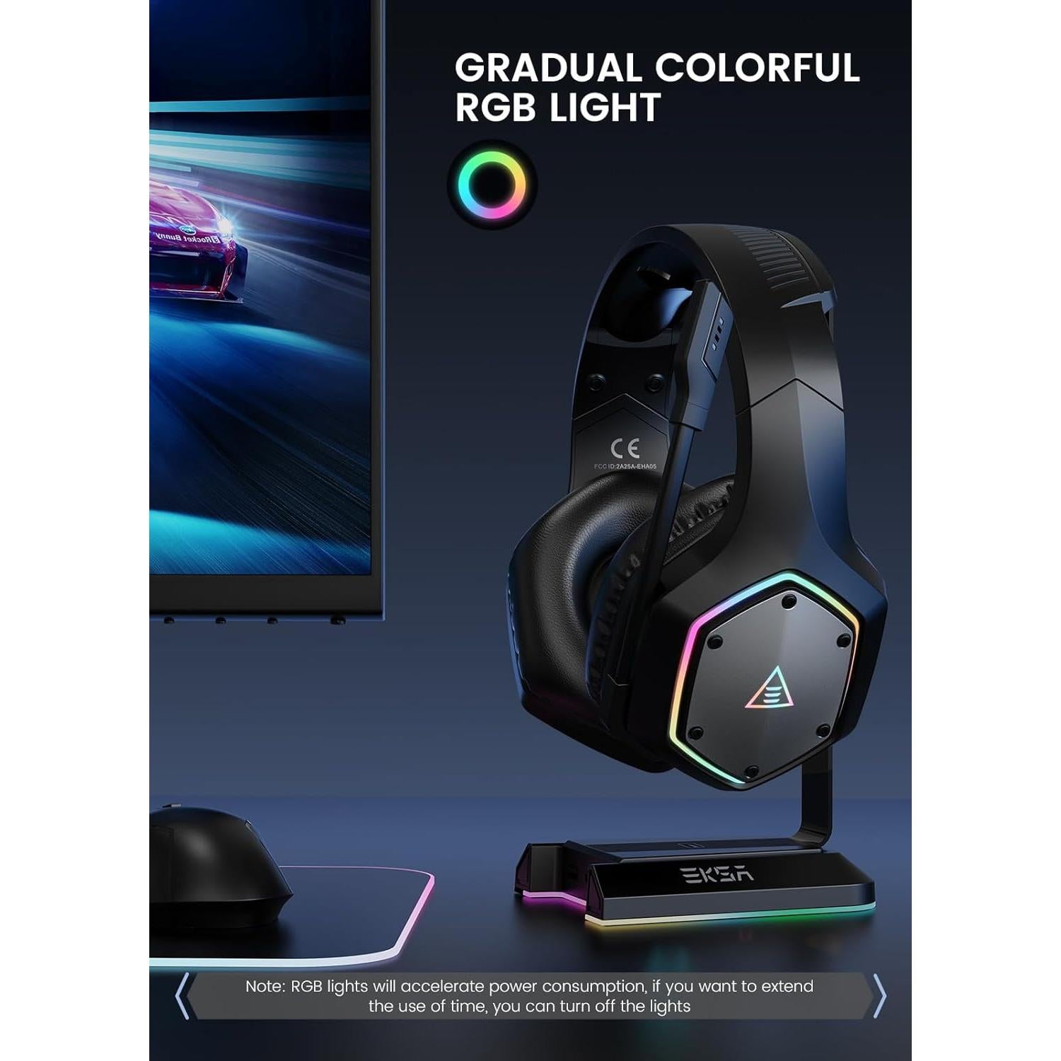 Auriculares Gaming Inalámbricos EKSA E1000WT 7.1 RGB
