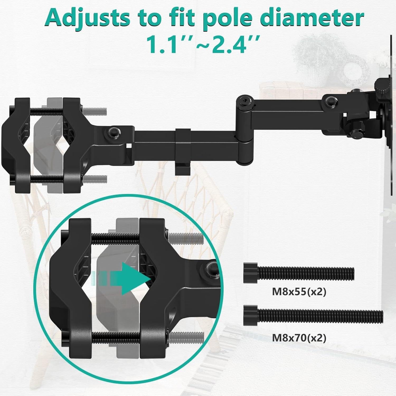 Soporte de Brazo para Monitor WALI 011ARM Ajustable 32" 7.98kg