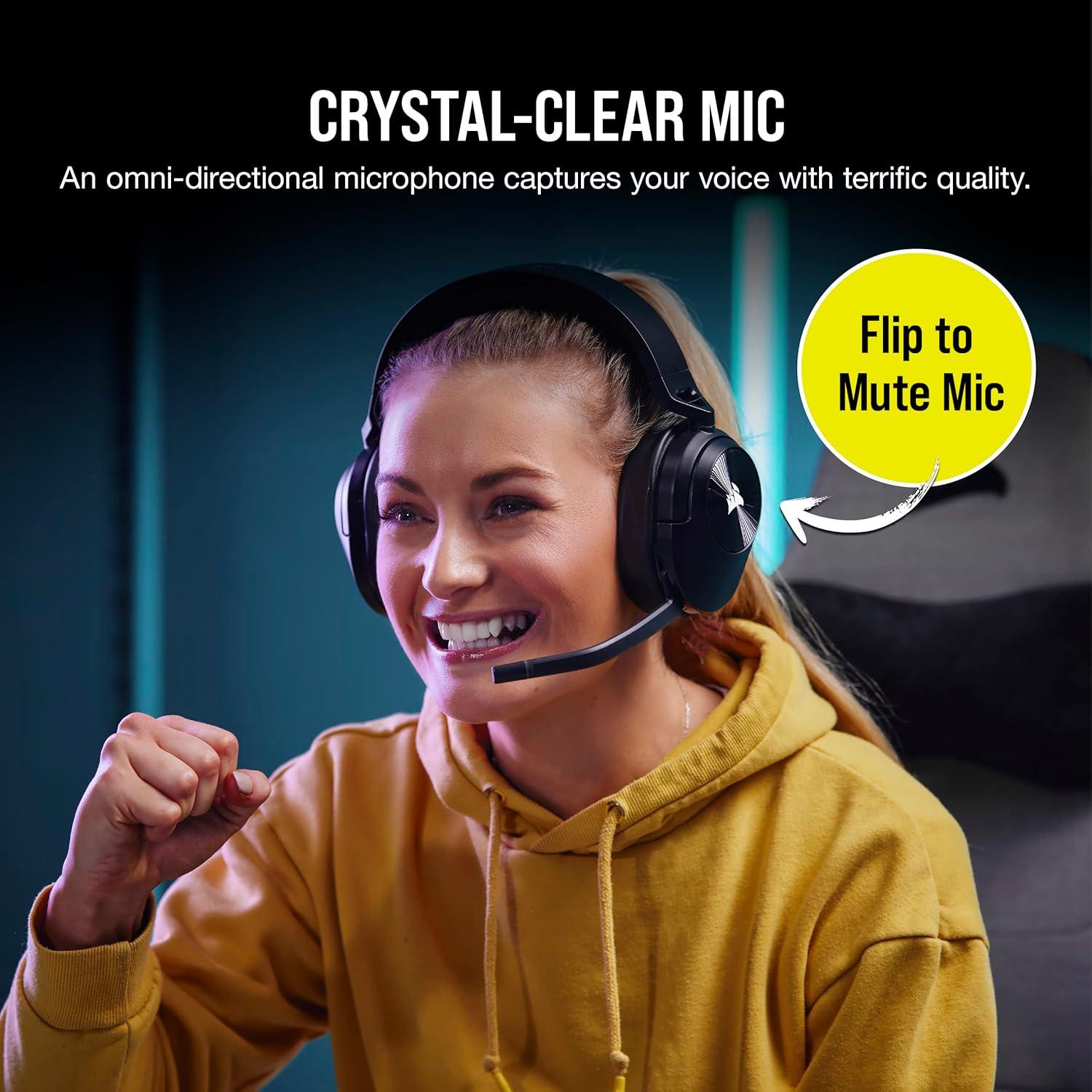 Auricular Gaming Corsair HS55 Wireless 50mm Bluetooth Negro