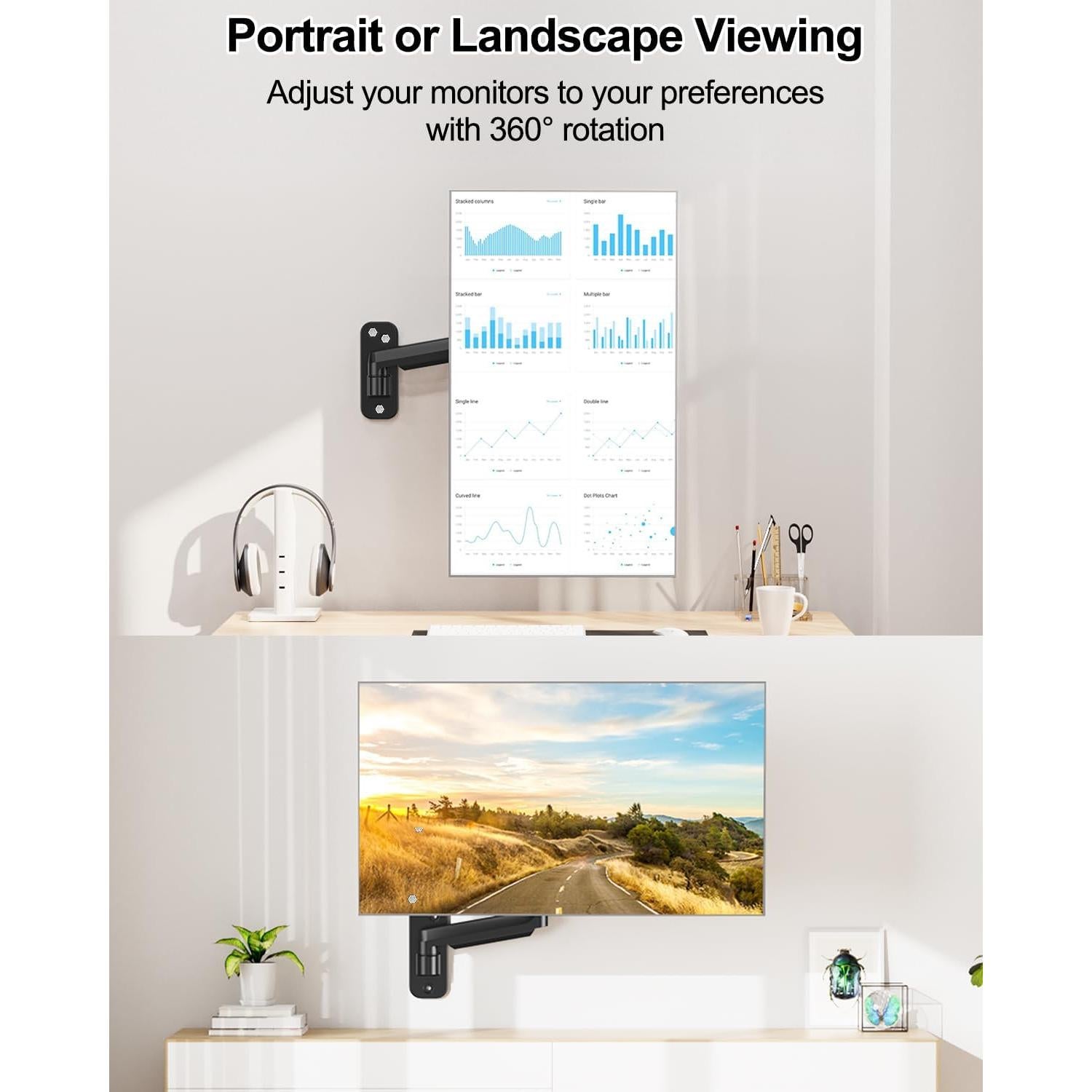 Soporte de Pared MOUNT PRO para Monitor 13-32" Negro