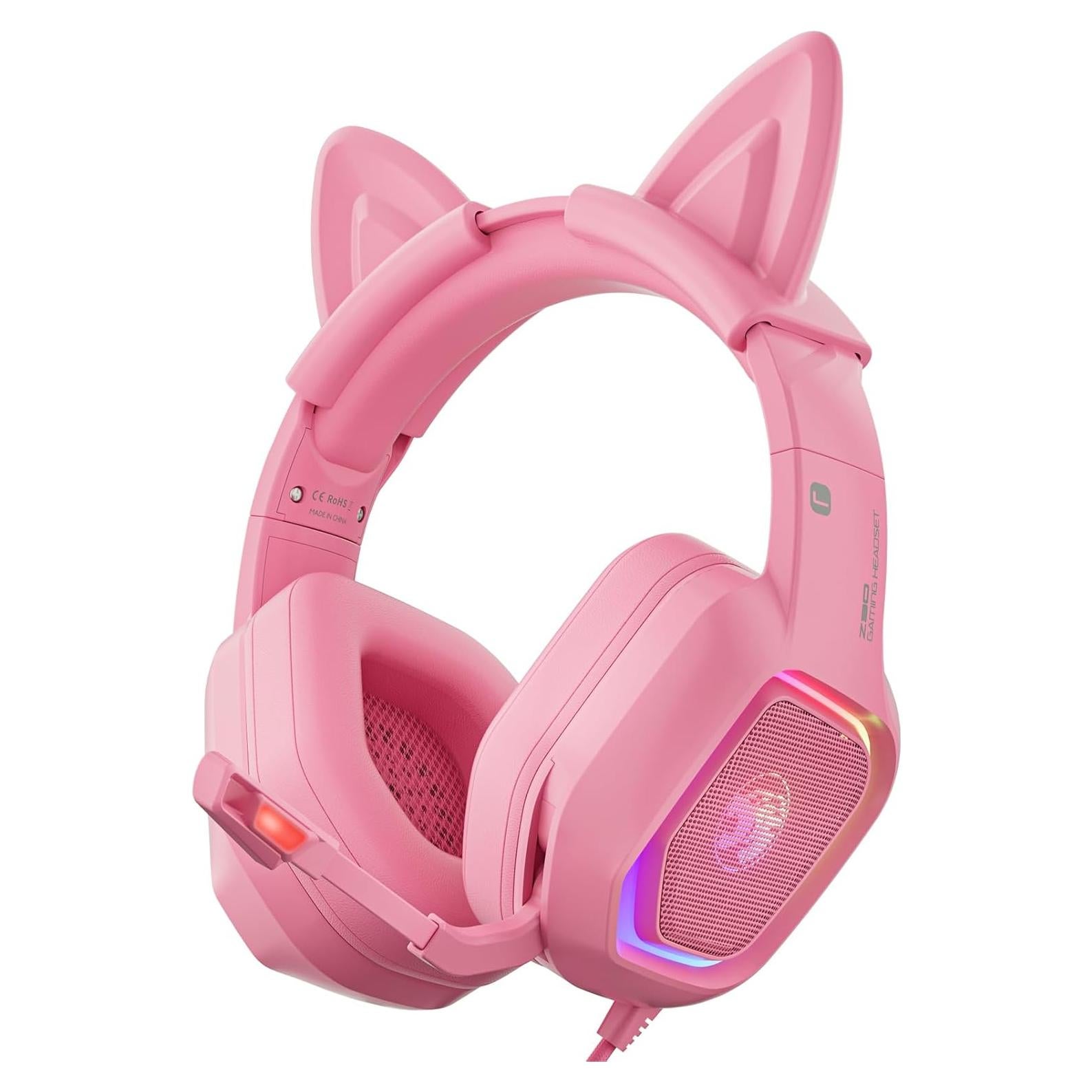 Auriculares de Juego ZIUMIER Z30 Rosa con Luz LED y Micrófono