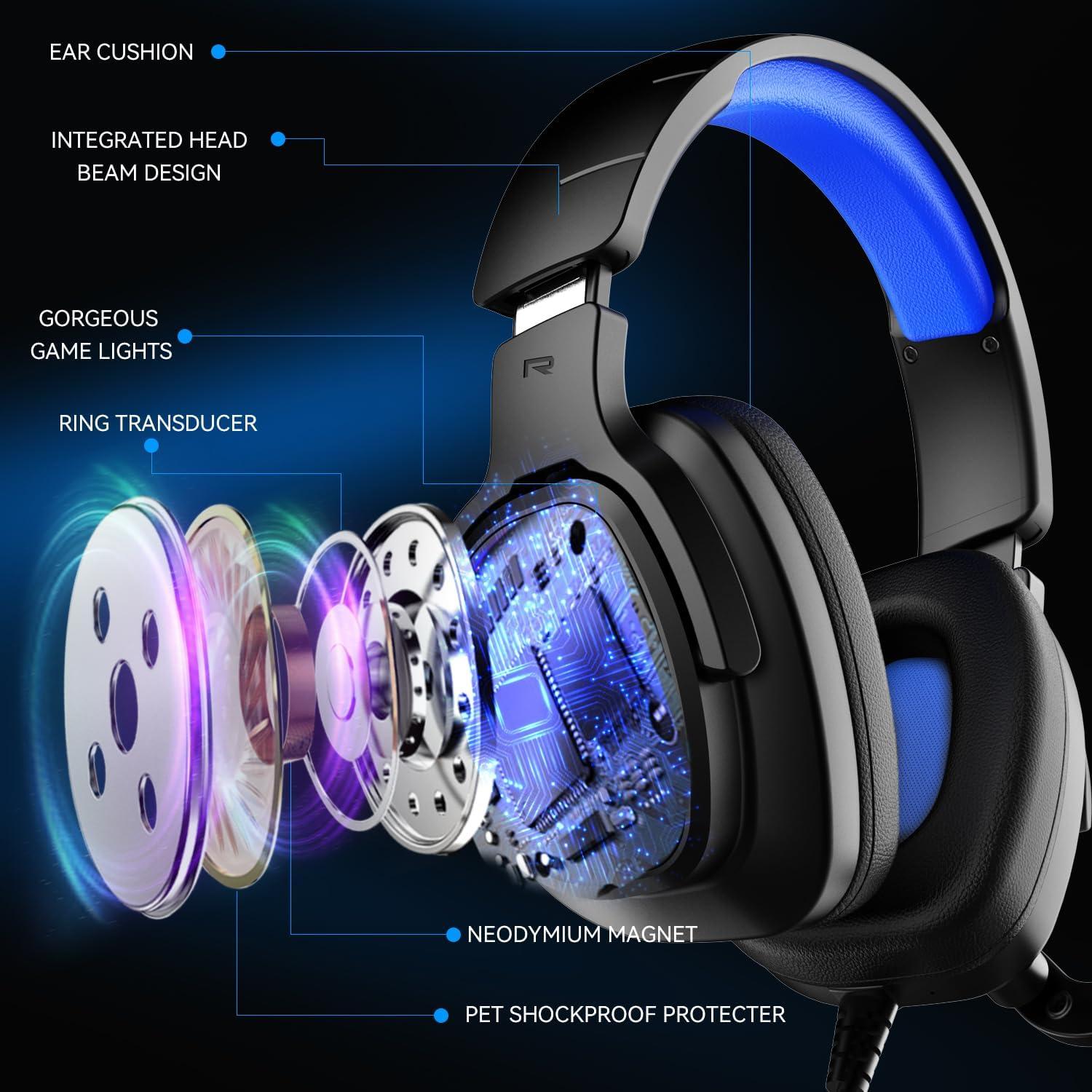 Auriculares Gaming Jimonyer A82-1 con Sonido Surround y Micrófono