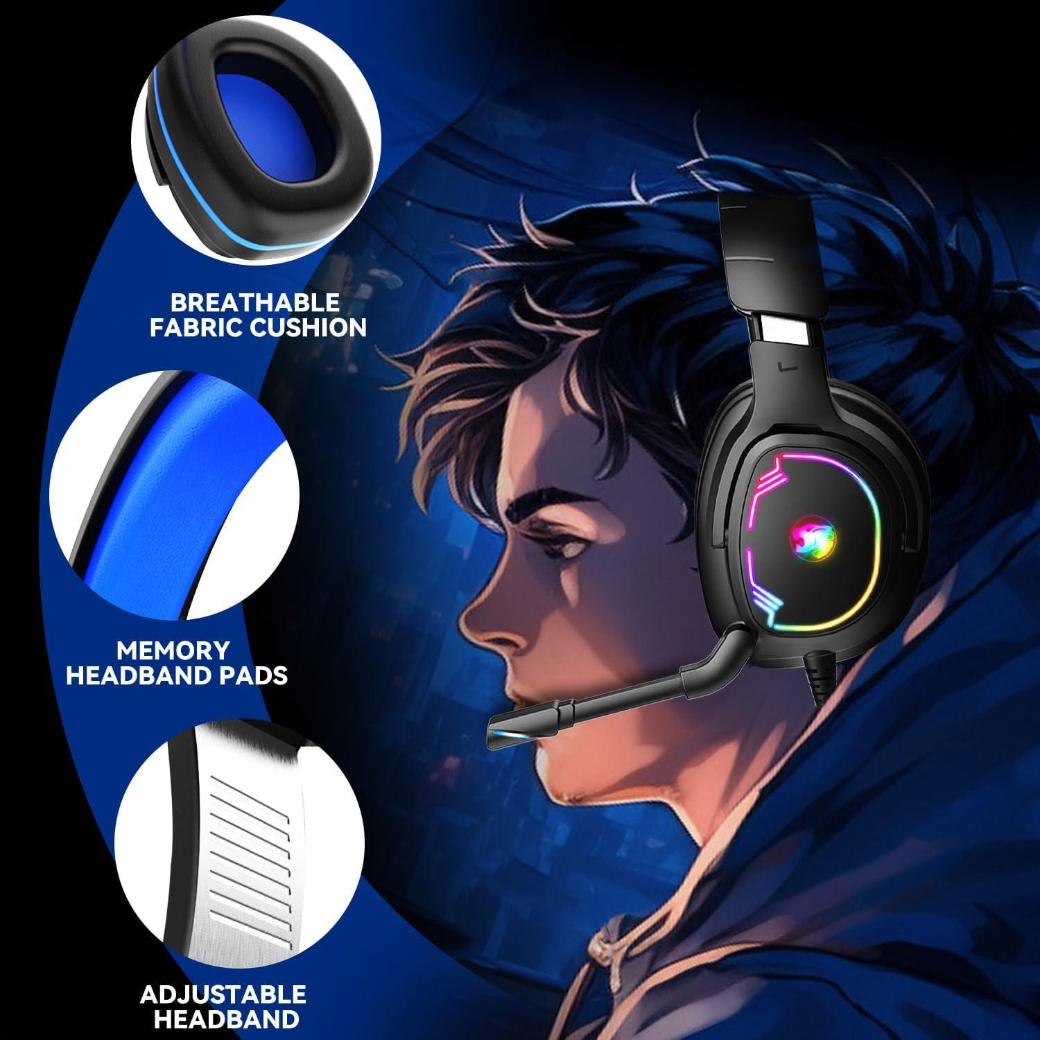 Auriculares Gaming Jimonyer A82-1 con Sonido Surround y Micrófono
