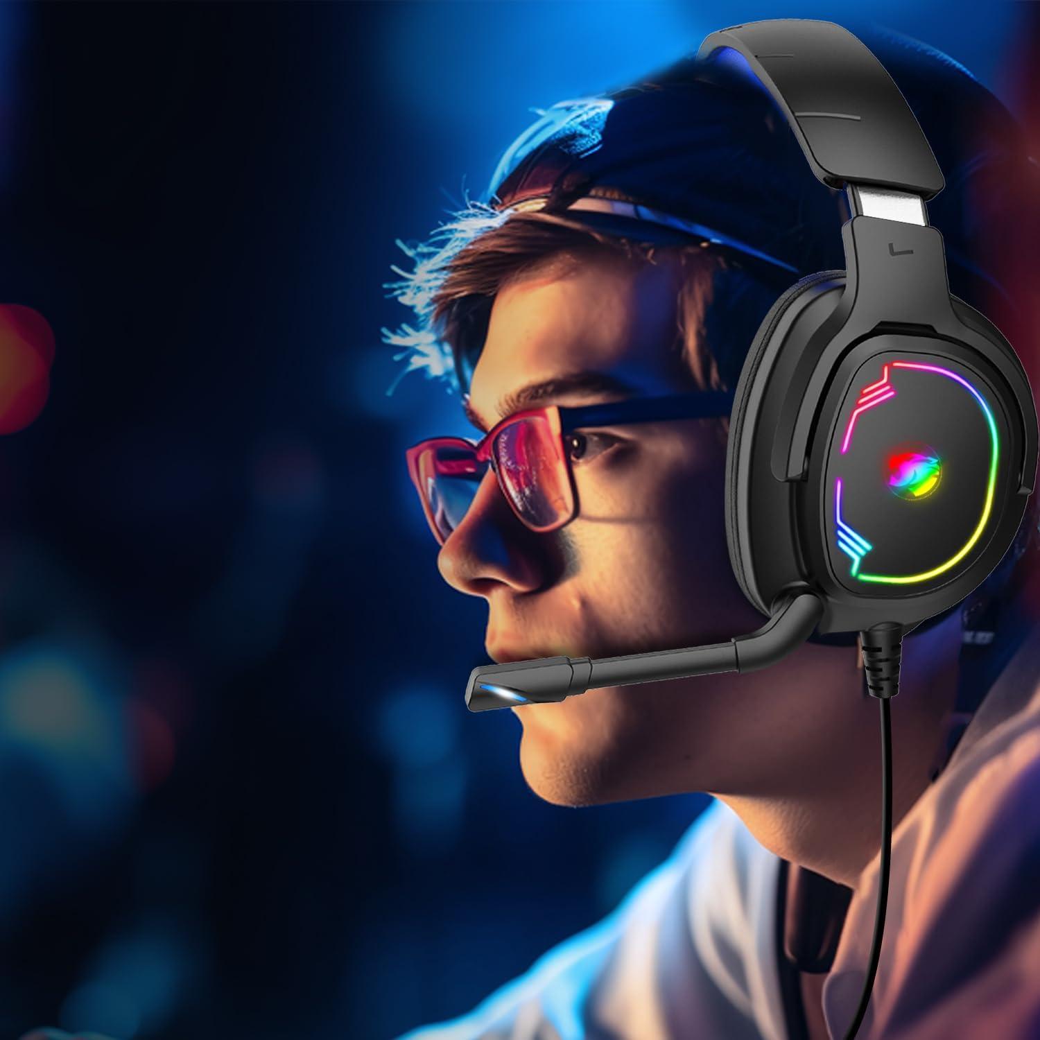 Auriculares Gaming Jimonyer A82-1 con Sonido Surround y Micrófono