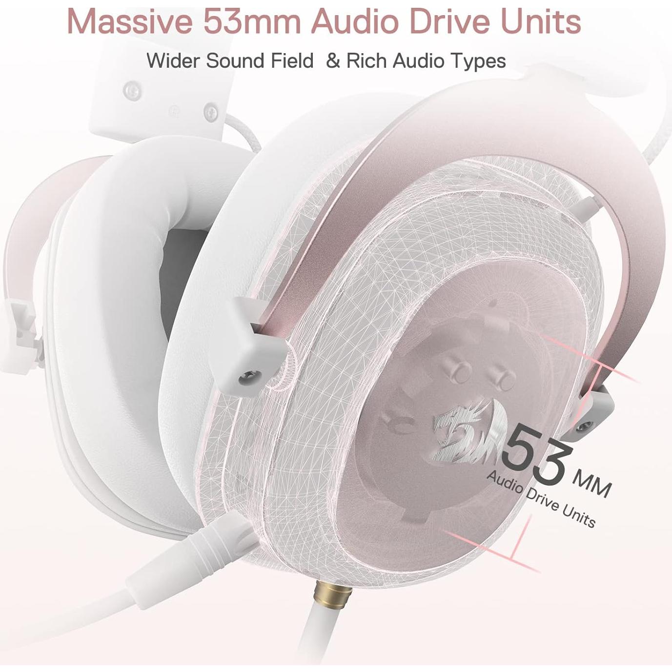 Auriculares Gaming Redragon H510 Zeus Blanco 7.1 Sonido