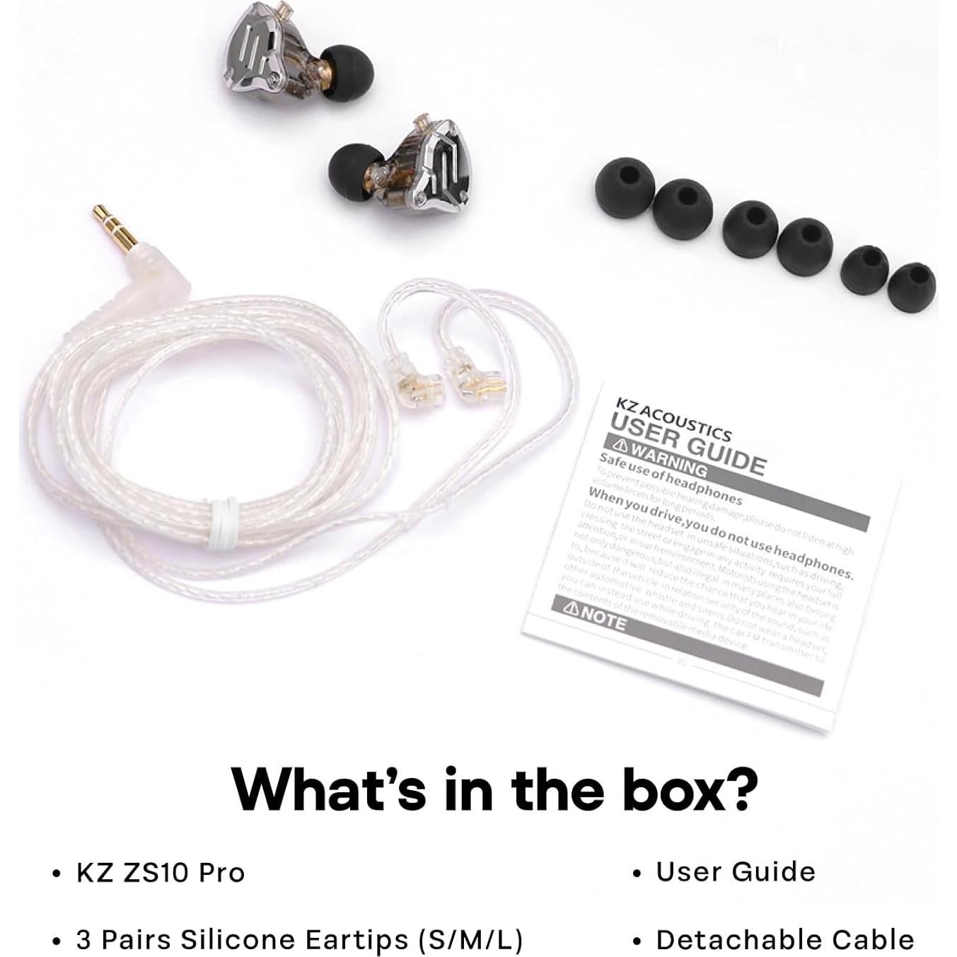 Auriculares In Ear Linsoul KZ ZS10 Pro 4BA+1DD HiFi Negro