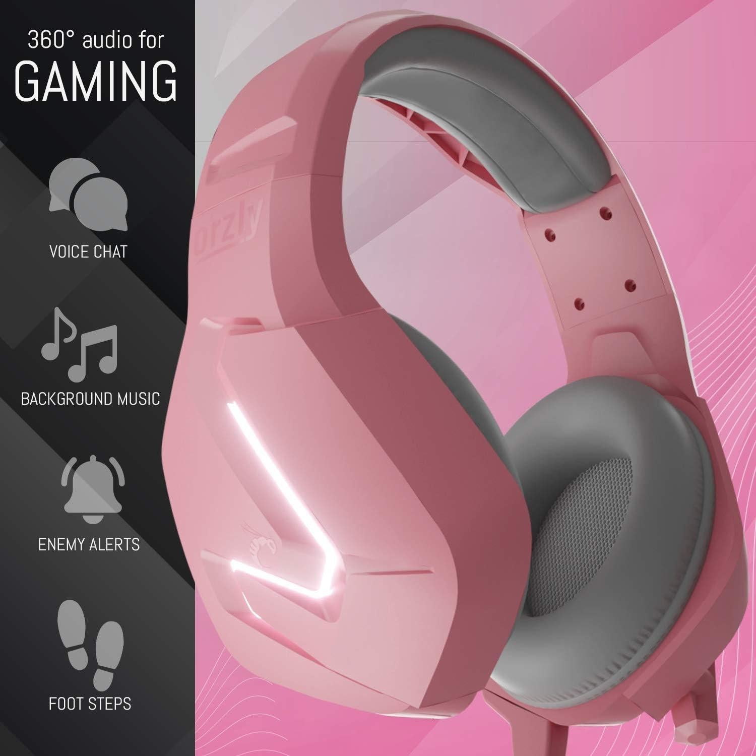 Auriculares Gaming Orzly RXH-20 Rosa con Micrófono y Sonido Estéreo