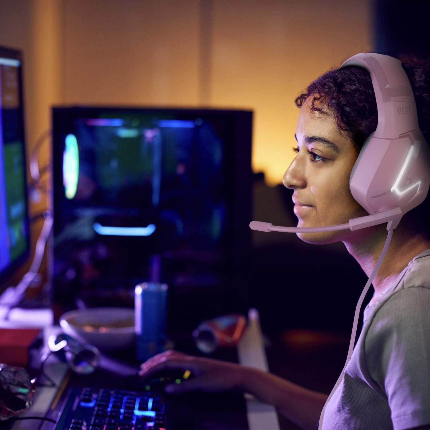 Auriculares Gaming Orzly RXH-20 Rosa con Micrófono y Sonido Estéreo