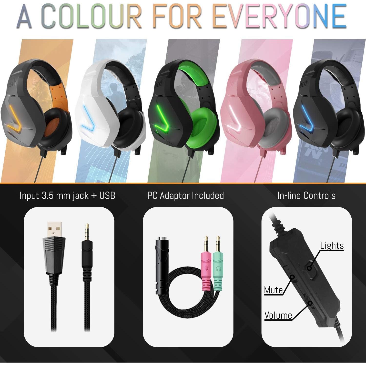 Auriculares Gaming Orzly RXH-20 Rosa con Micrófono y Sonido Estéreo