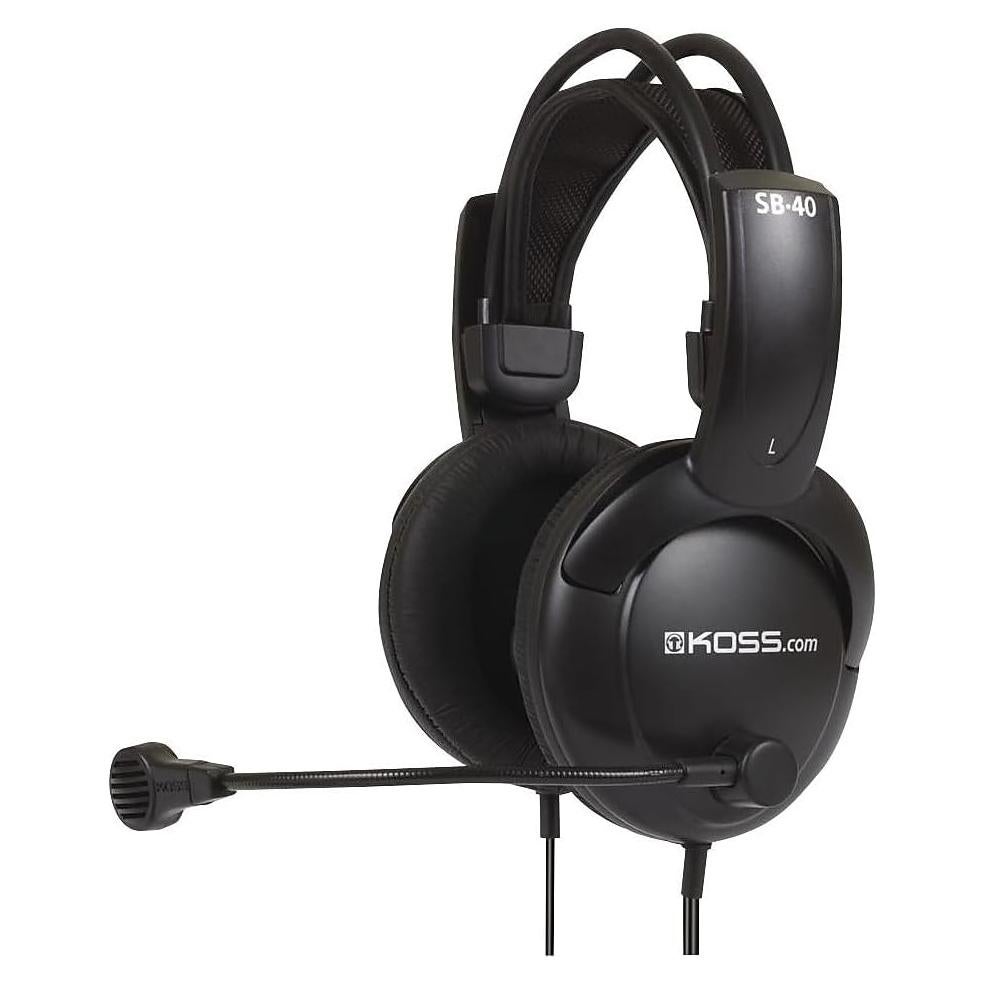 Auriculares Koss SB40 con Micrófono, Sonido Premium para Juegos