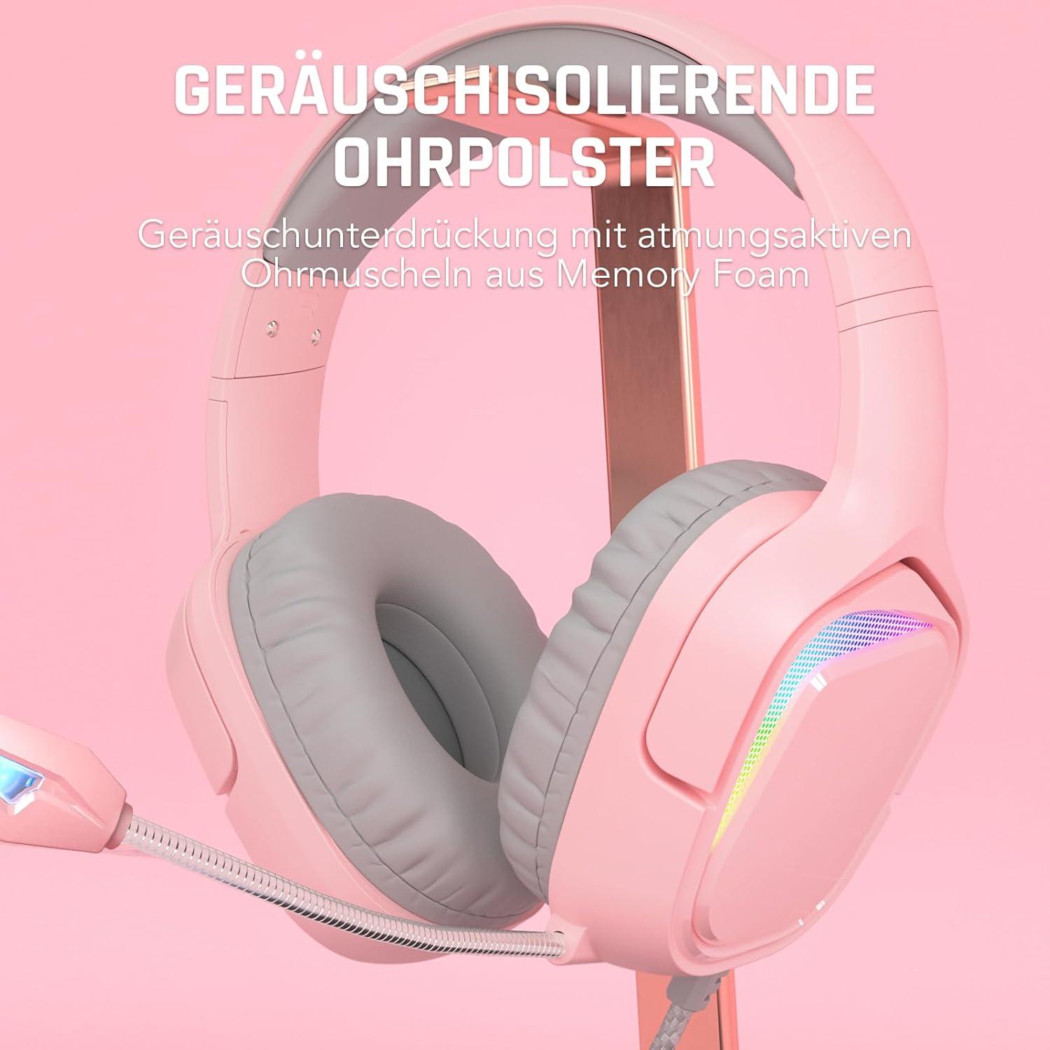 Auriculares Gaming Black Shark BS-X1 Rosa 50mm con Micrófono