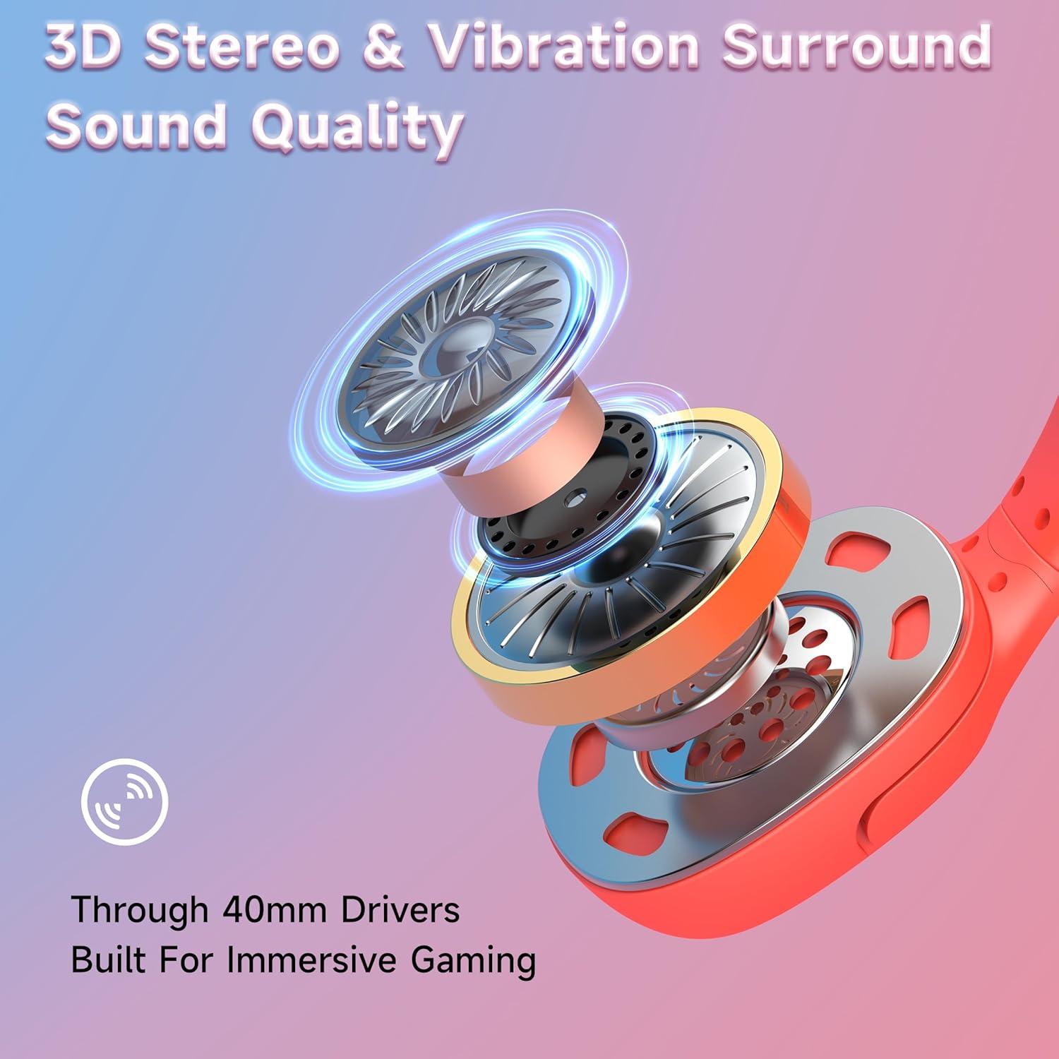 Auriculares Gaming Rumoon CM7004 para Nintendo Switch Rojo/ Azul