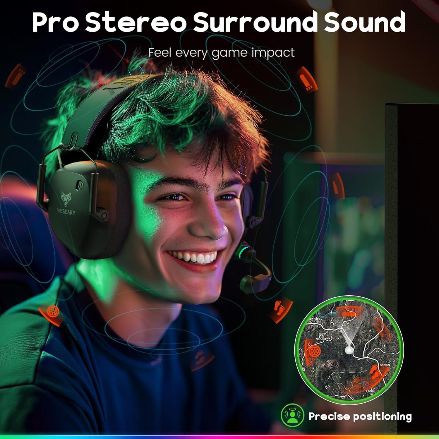 Auriculares Inalámbricos WESEARY WG4 para Juegos 3D PC PS5