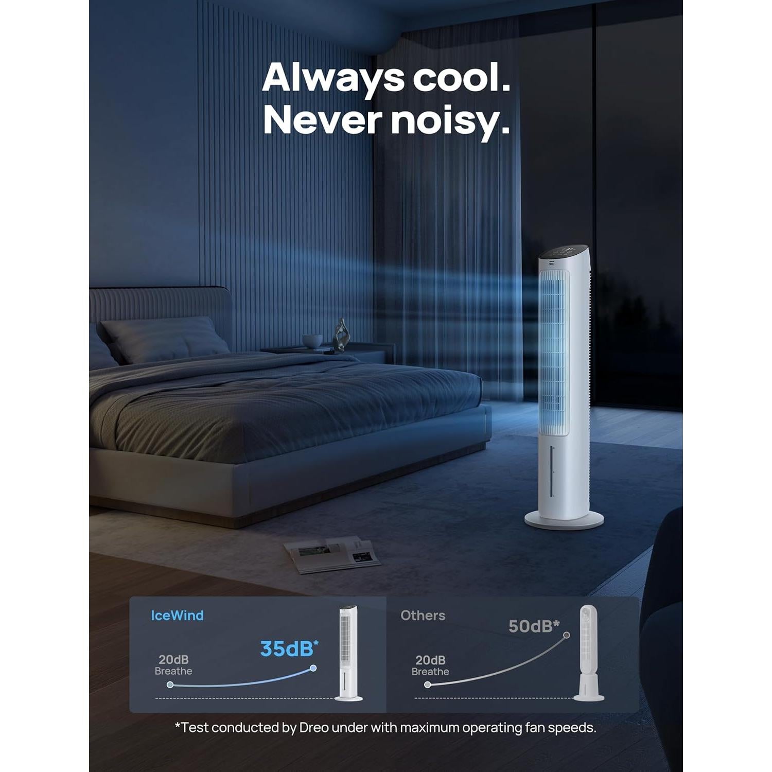 Enfriador Evaporativo Dreo IceWind 7.35kg Control Remoto 4 Velocidades