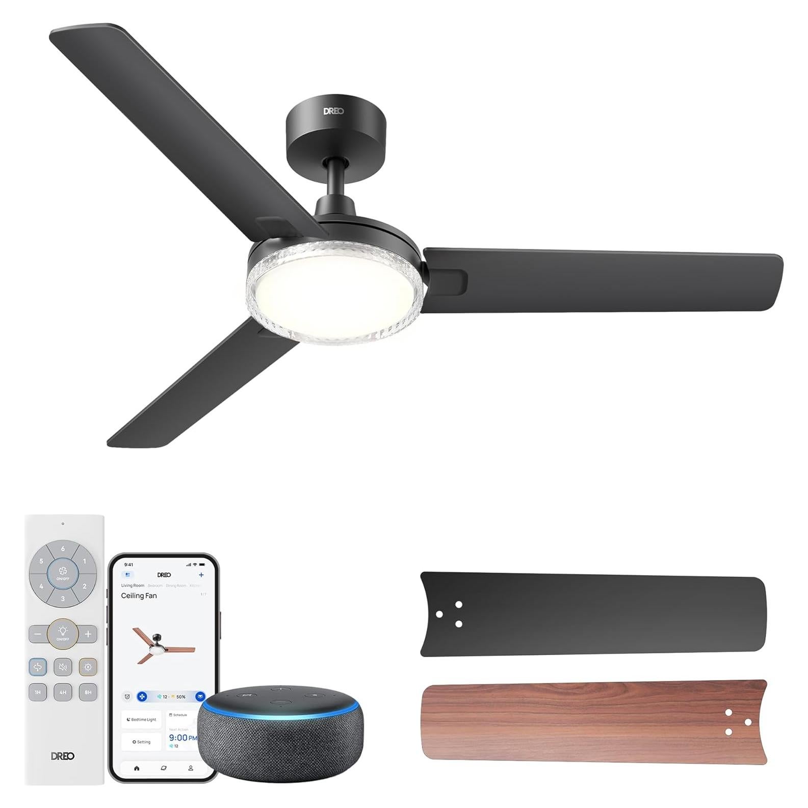 Ventilador de Techo Inteligente Dreo DR-HCF004S 52" Negro LED